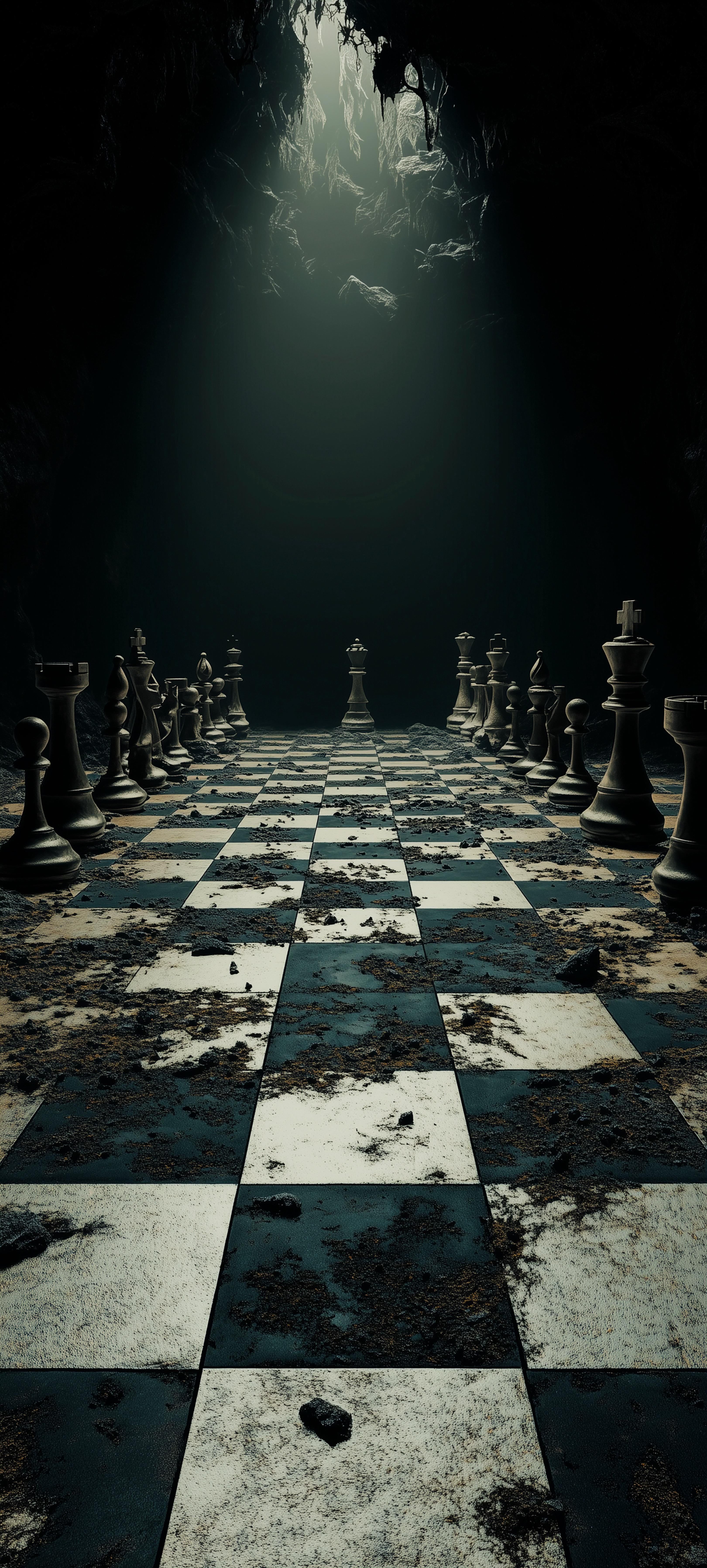3240x7184 Dark Chess Wallpaper