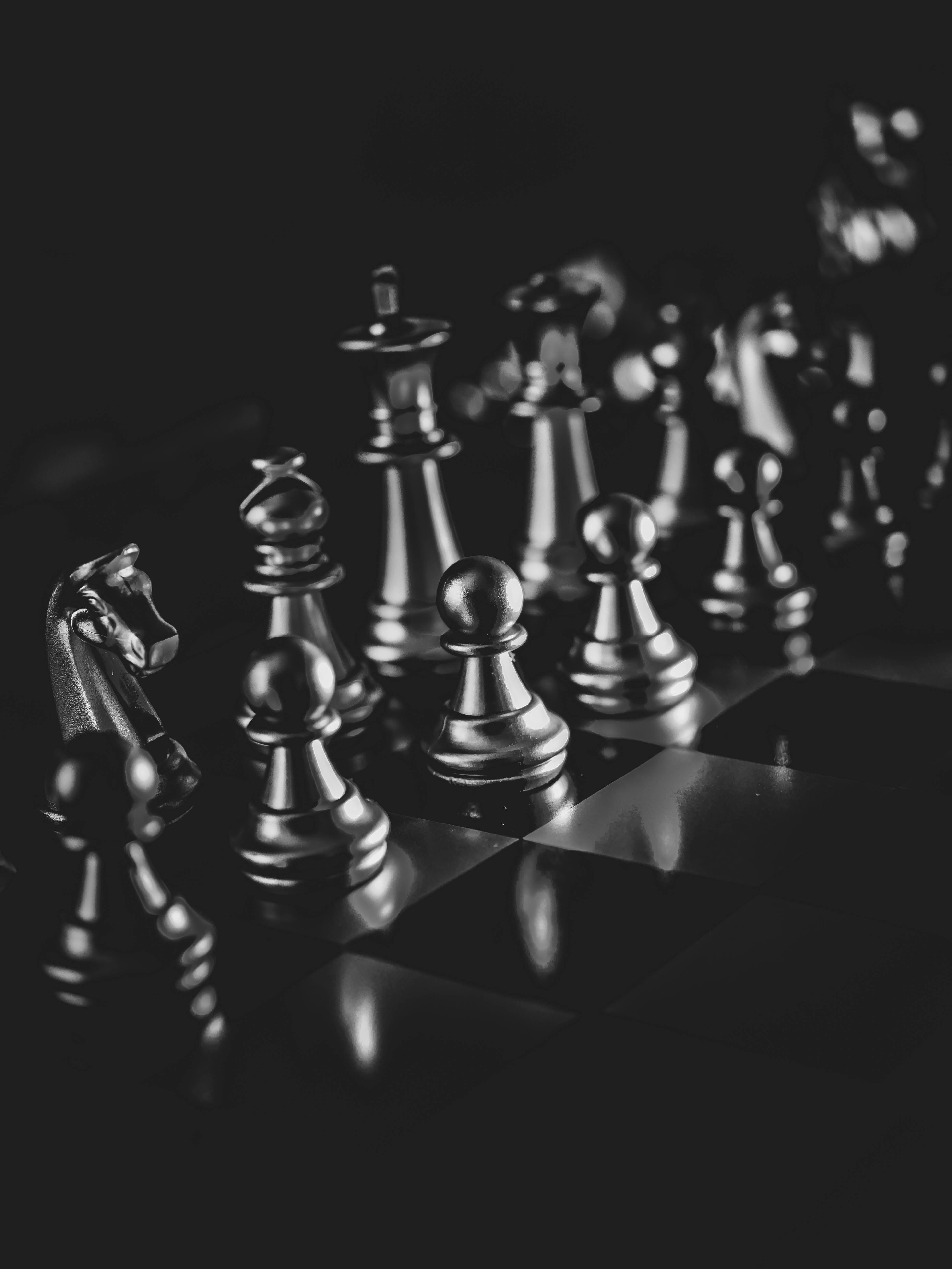 3888x5184 Grayscale Photo of Chess Pieces · Free