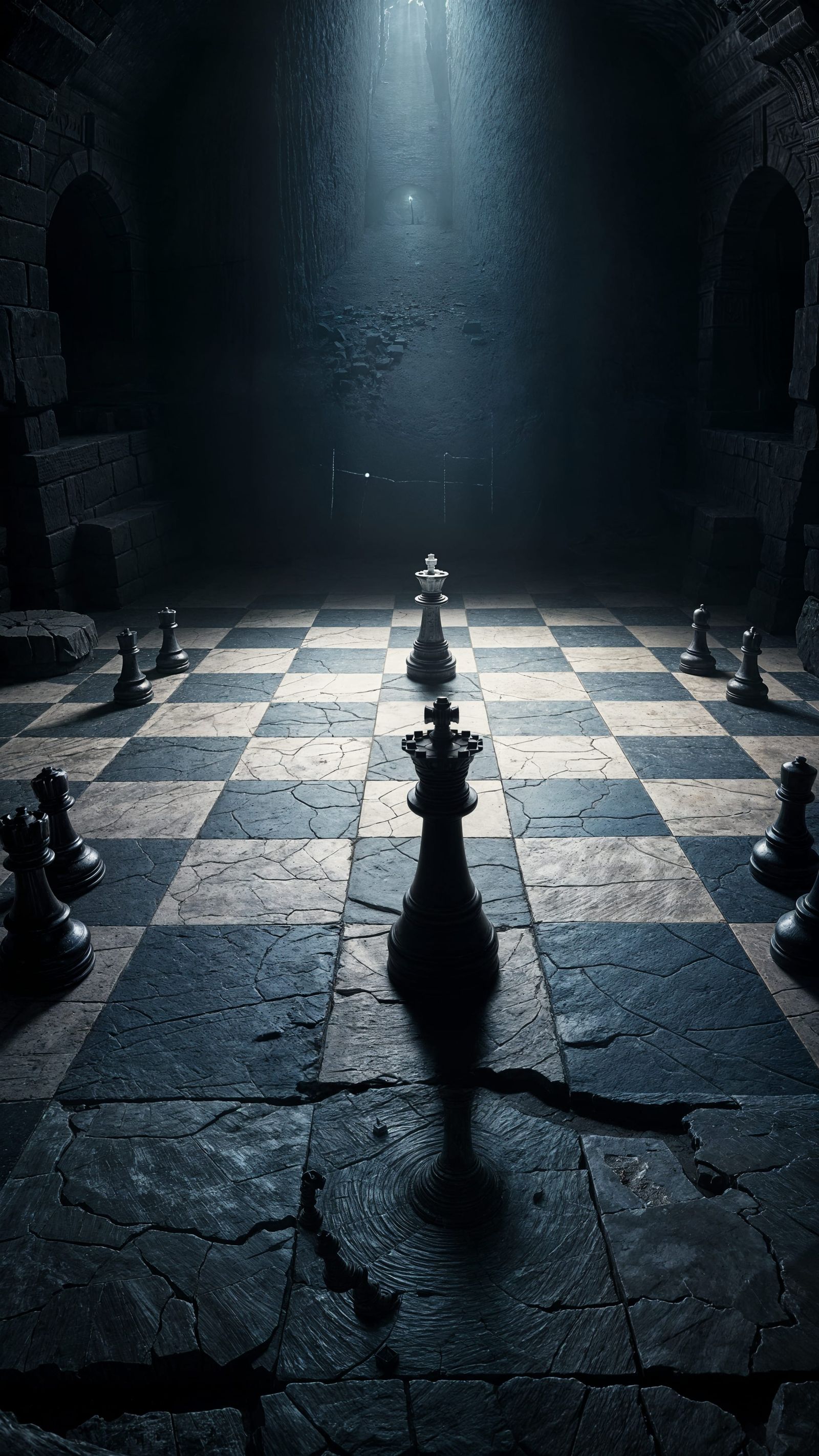 1600x2844 Chess wallpaper 4K Chessboard in Dark Fantasy Dun