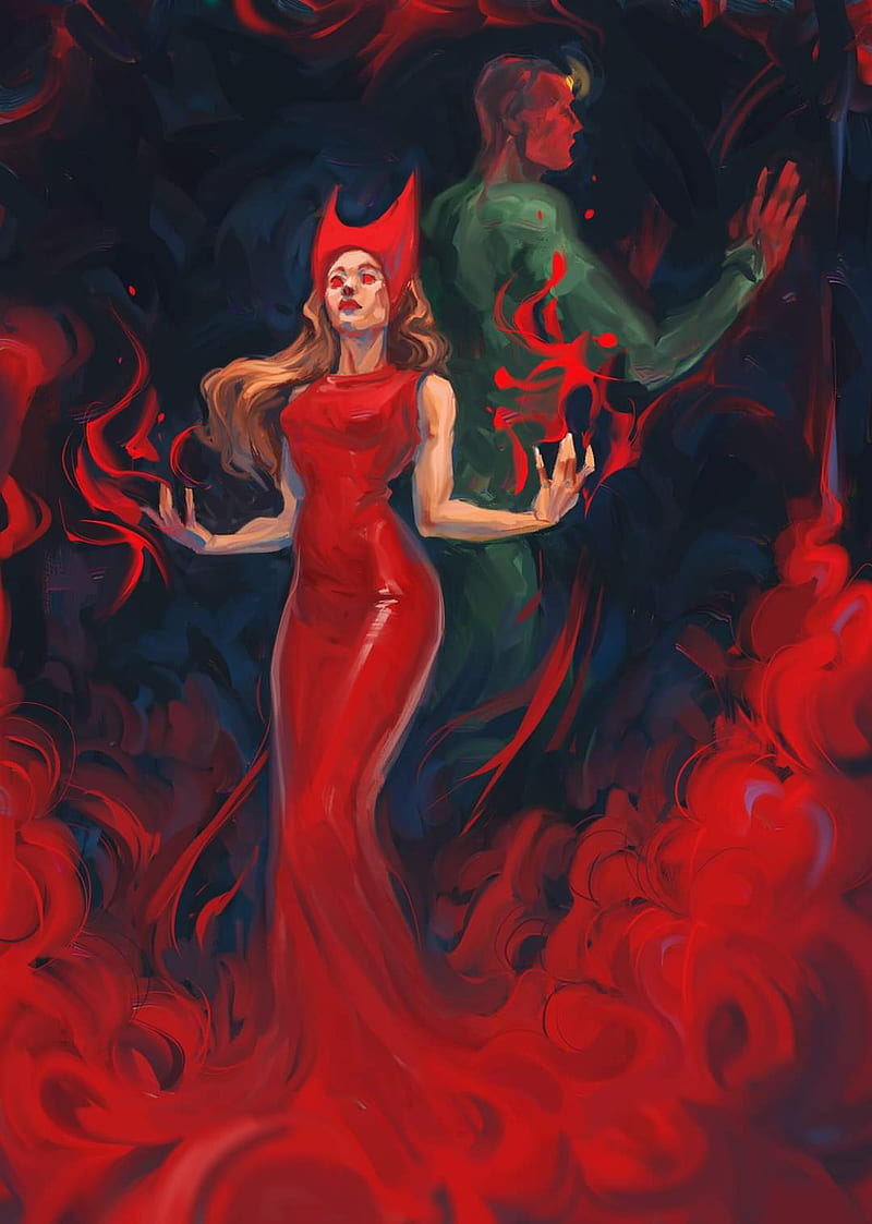800x1123 Wandavision, comics, marvel, mcu, scarlet witch, the hex, the vision, westview, HD phone wallpaper