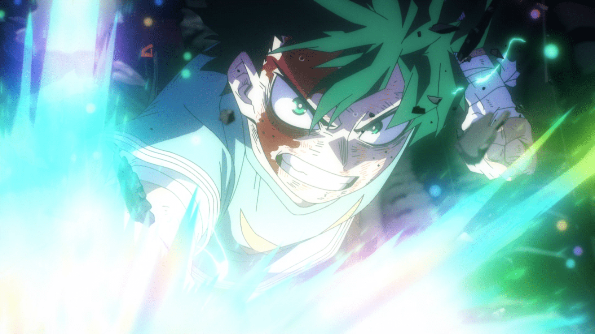 1920x1080 Deku Rising Hero Academia HD. Izuku Midoriya: One For All Burst. MHA Anime HDx1080