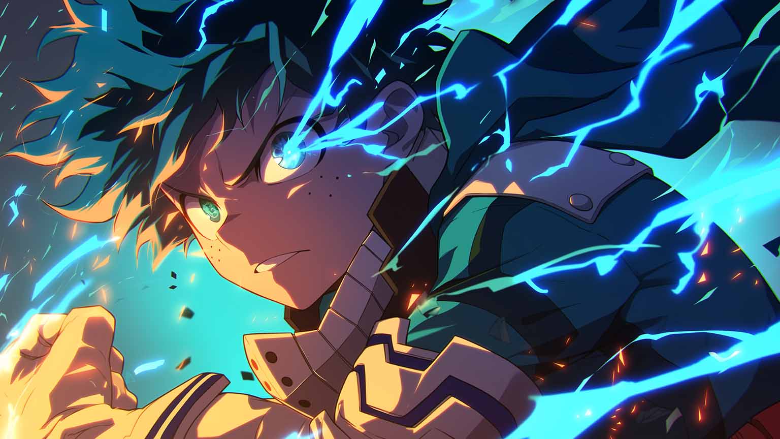 1536x864 My Hero Academia Izuku Midoriya One for All Desktop Wallpaper