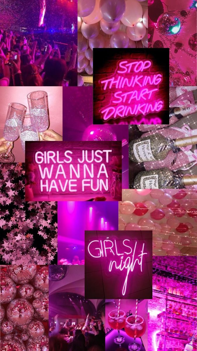 675x1200 Pink Party Girl Aesthetic Phone Wallpaper Background