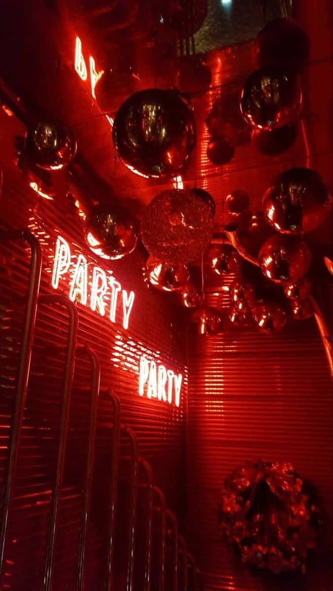 676x1200 Download Red Neon Party Vibe Wallpaper
