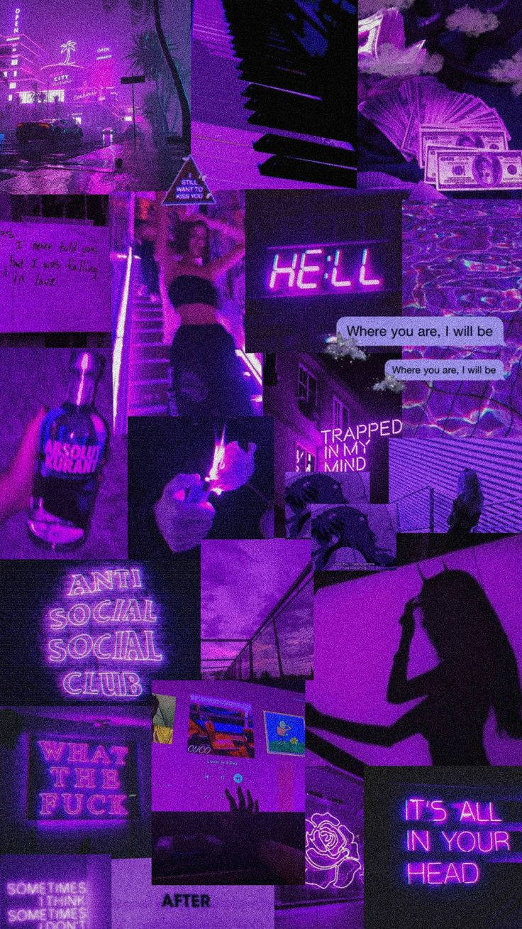 736x1308 Download Party Purple And Black Aesthetic Wallpaper