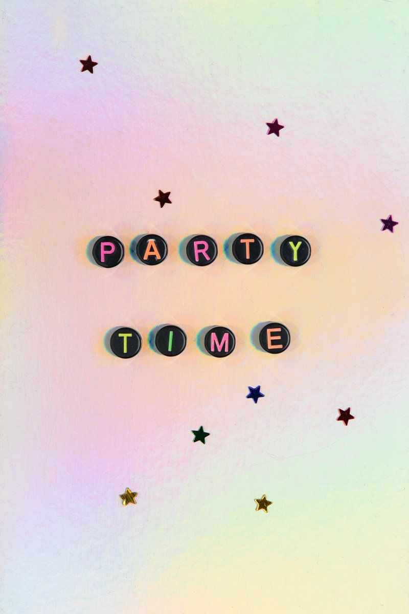 800x1200 PARTY TIME beads word typography