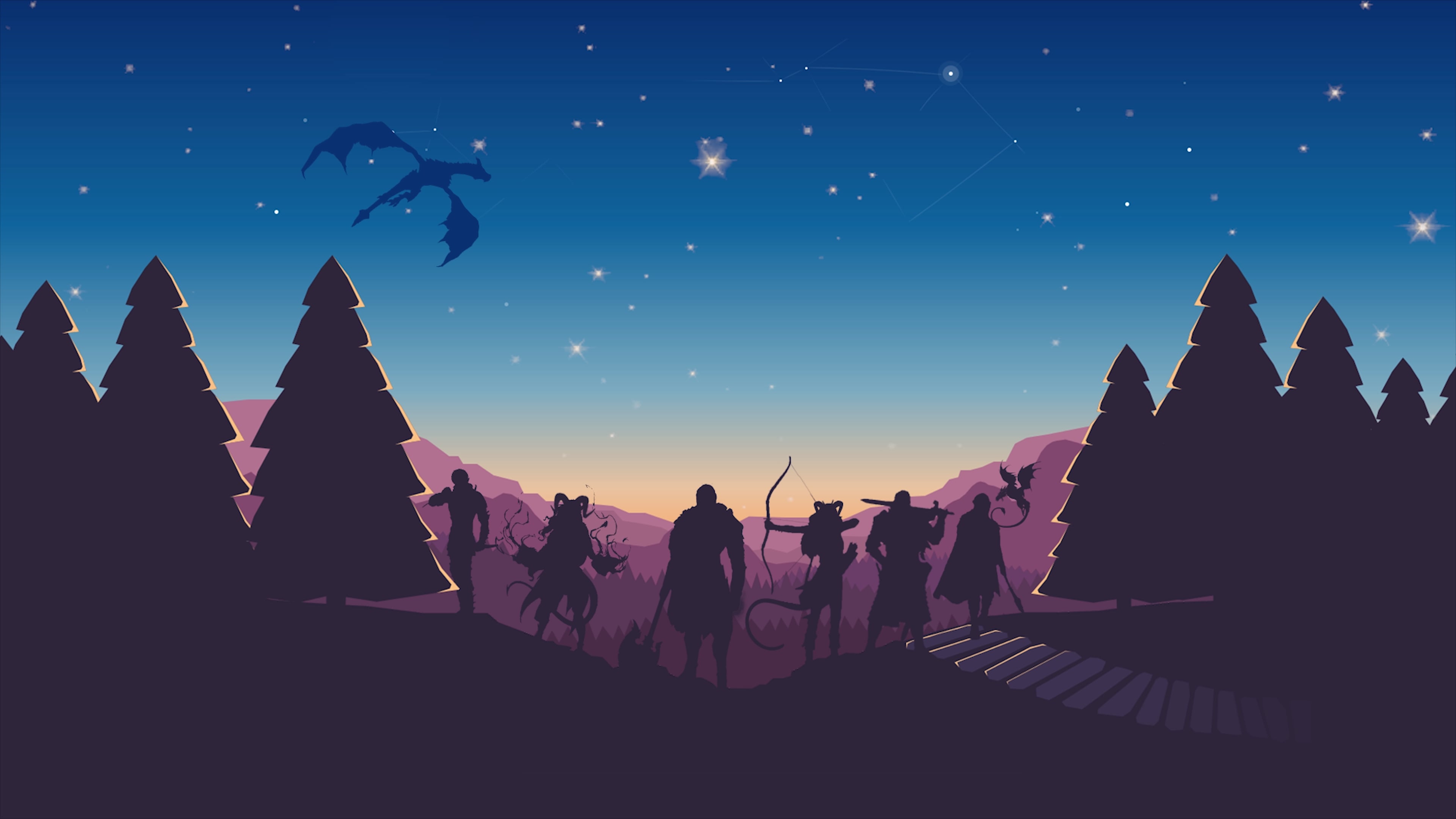 3840x2160 [ART I made my dnd party into an aesthetic piece of art XD