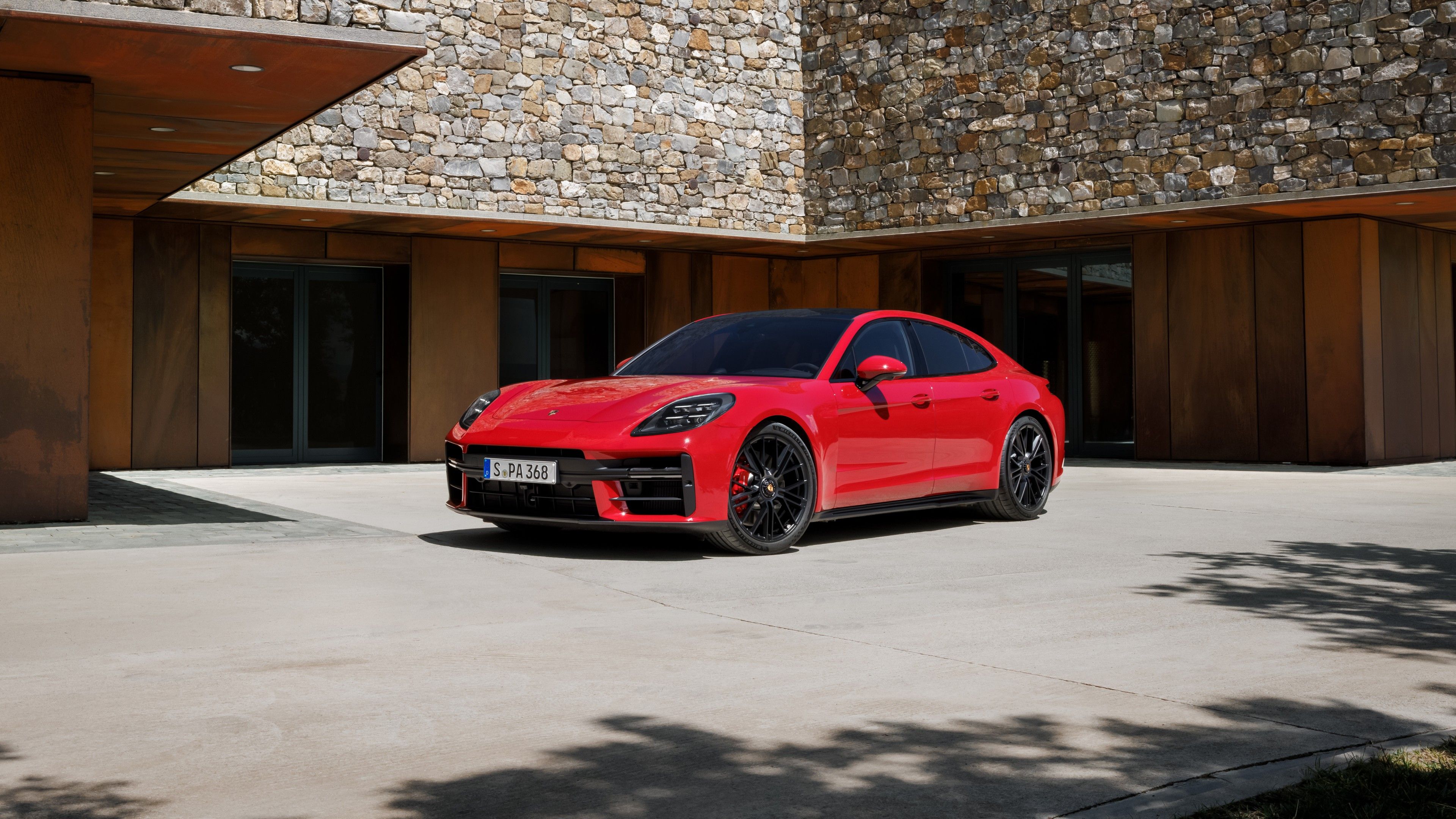 3840x2160 Red Porsche Panamera GTS 2024 Car 4K 5K HD Cars Wallpaper