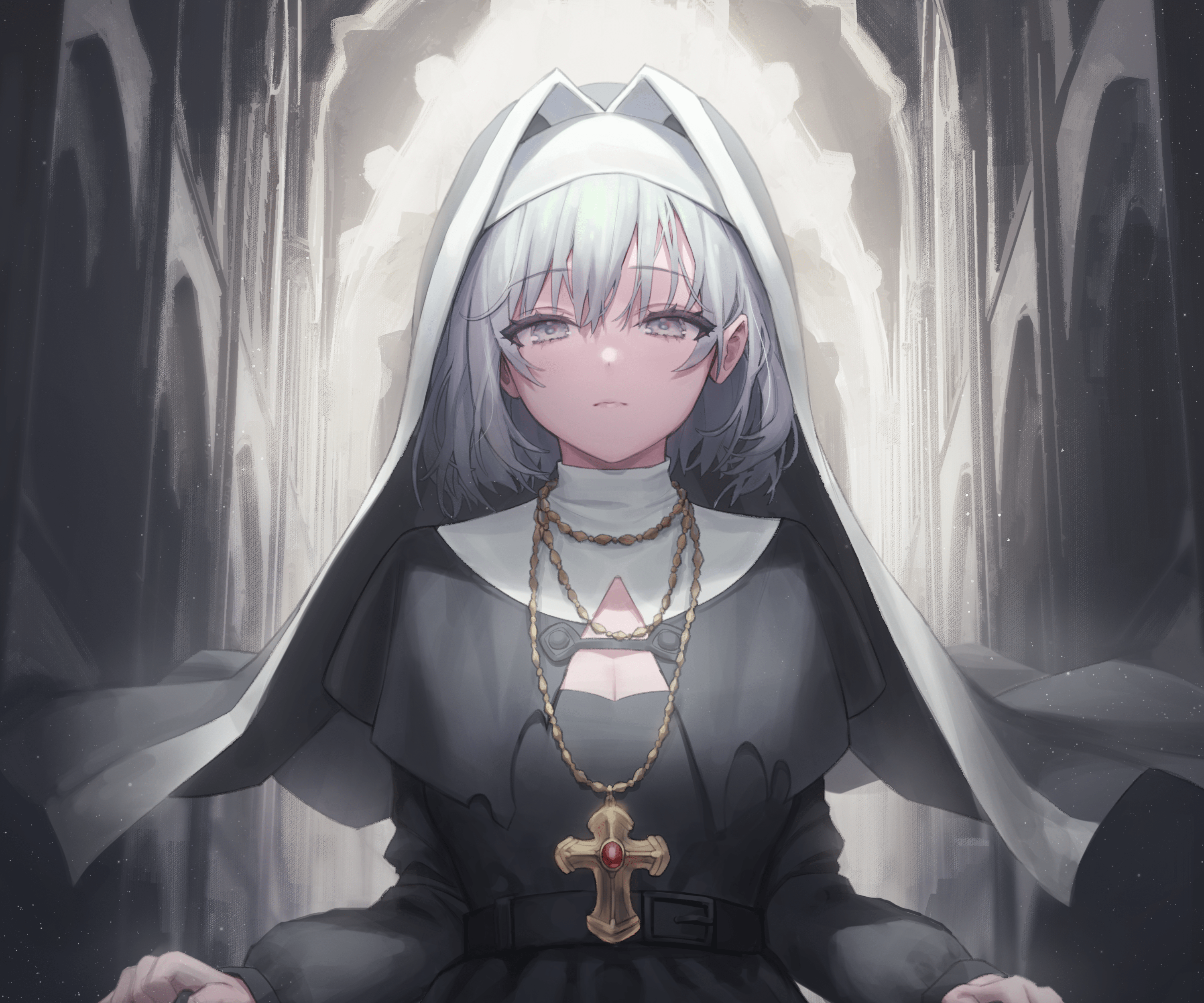3000x2500 Download Nun Anime Girl Anime Girl HD Wallpaperx2500