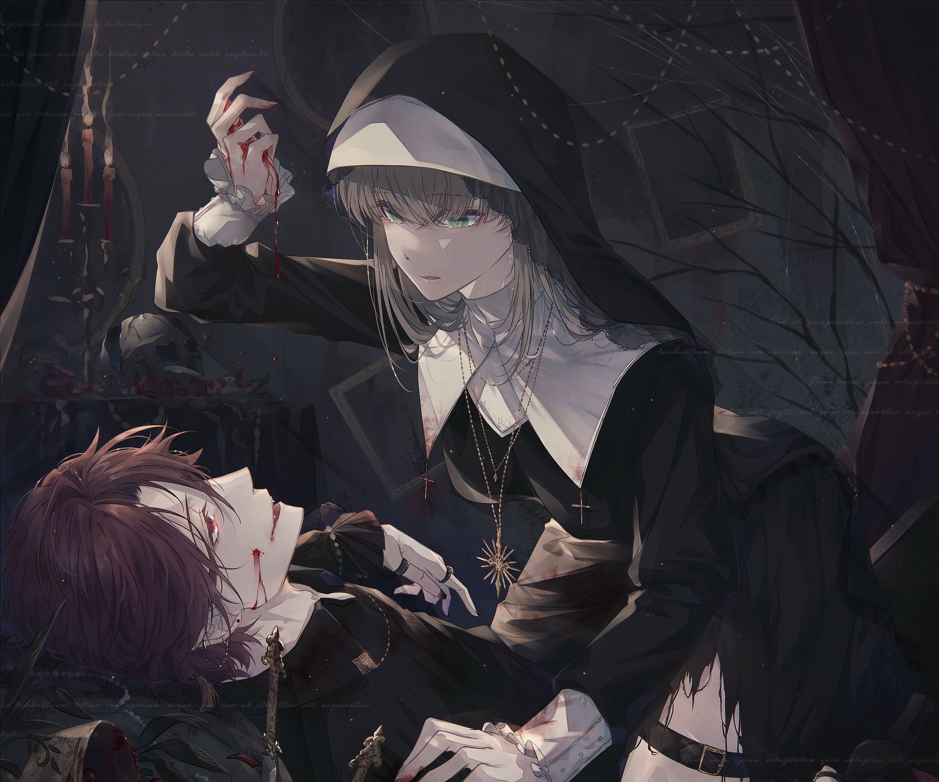 3000x2500 Download Nun Anime Girl Anime Girl HD Wallpaperx2500