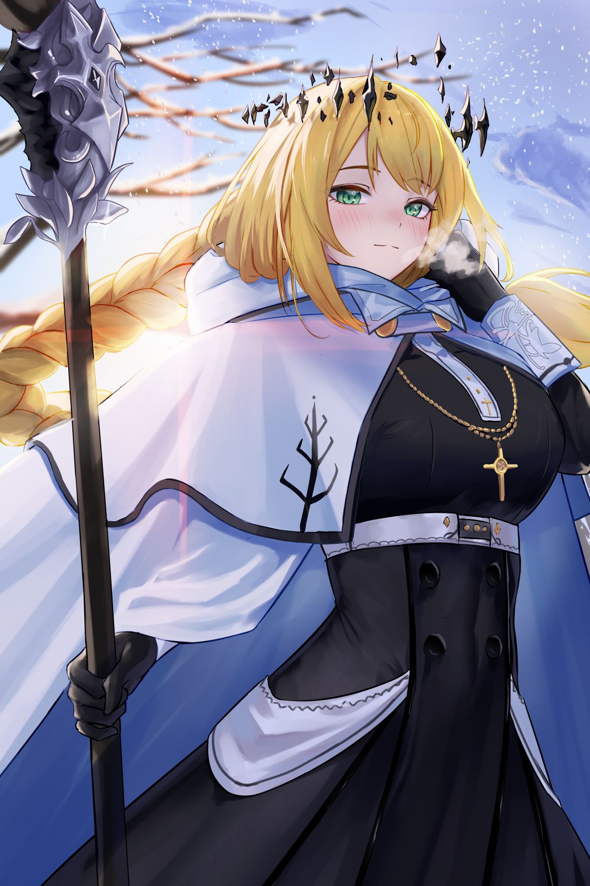 1200x1800 original characters, solo, nuns, braids, blonde, anime, anime girls, artwork, digital art, fan art, nun outfitx1800 Wallpaper