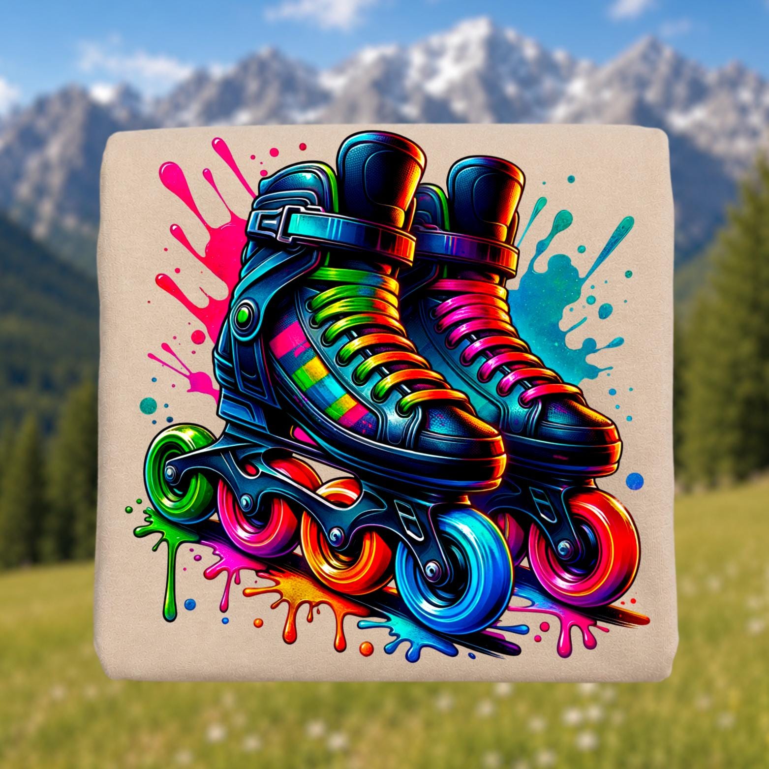 1563x1563 Skates Roller Blades Inline Sublimation Digital Download PNG Skating Birthday Party Clip Art Design