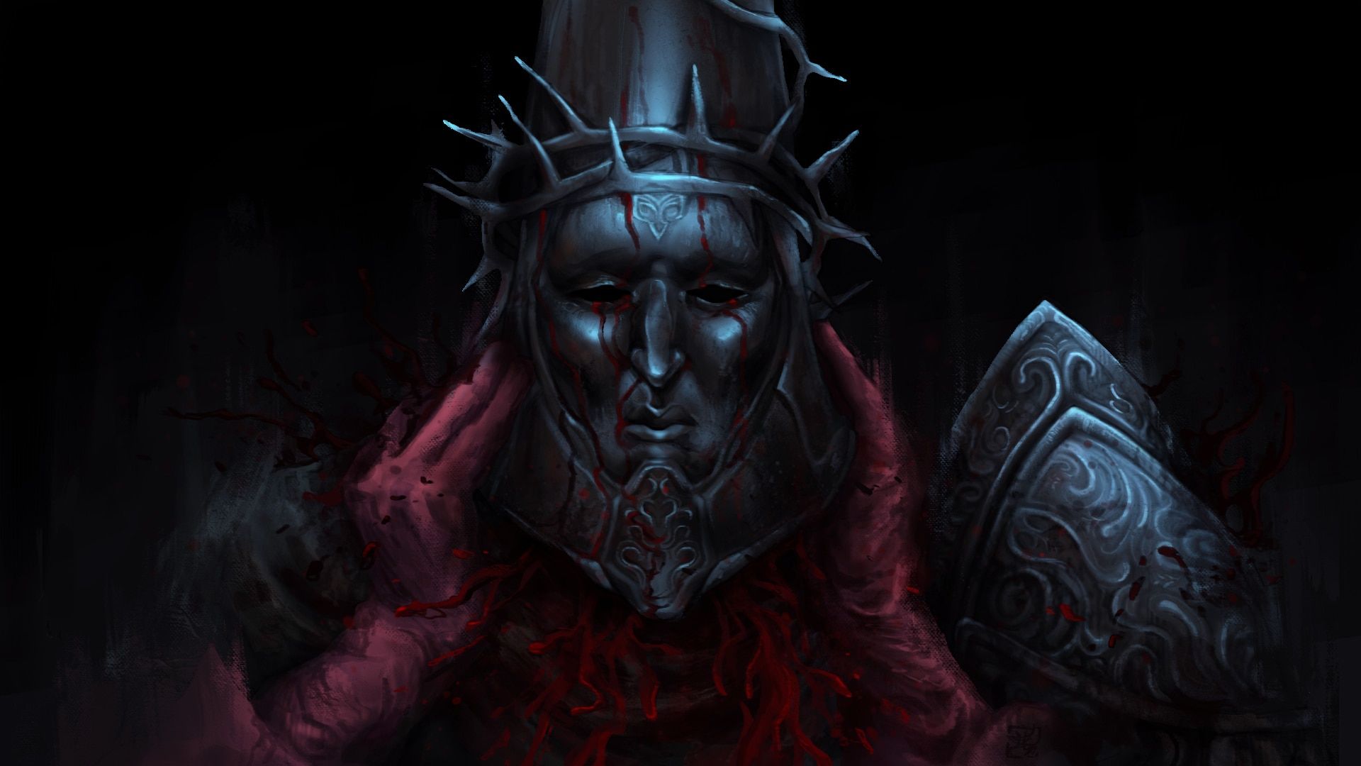 1920x1080 The Penitent One, digital art piece I did at some point for practice .Insta art acc / thatxenomorph