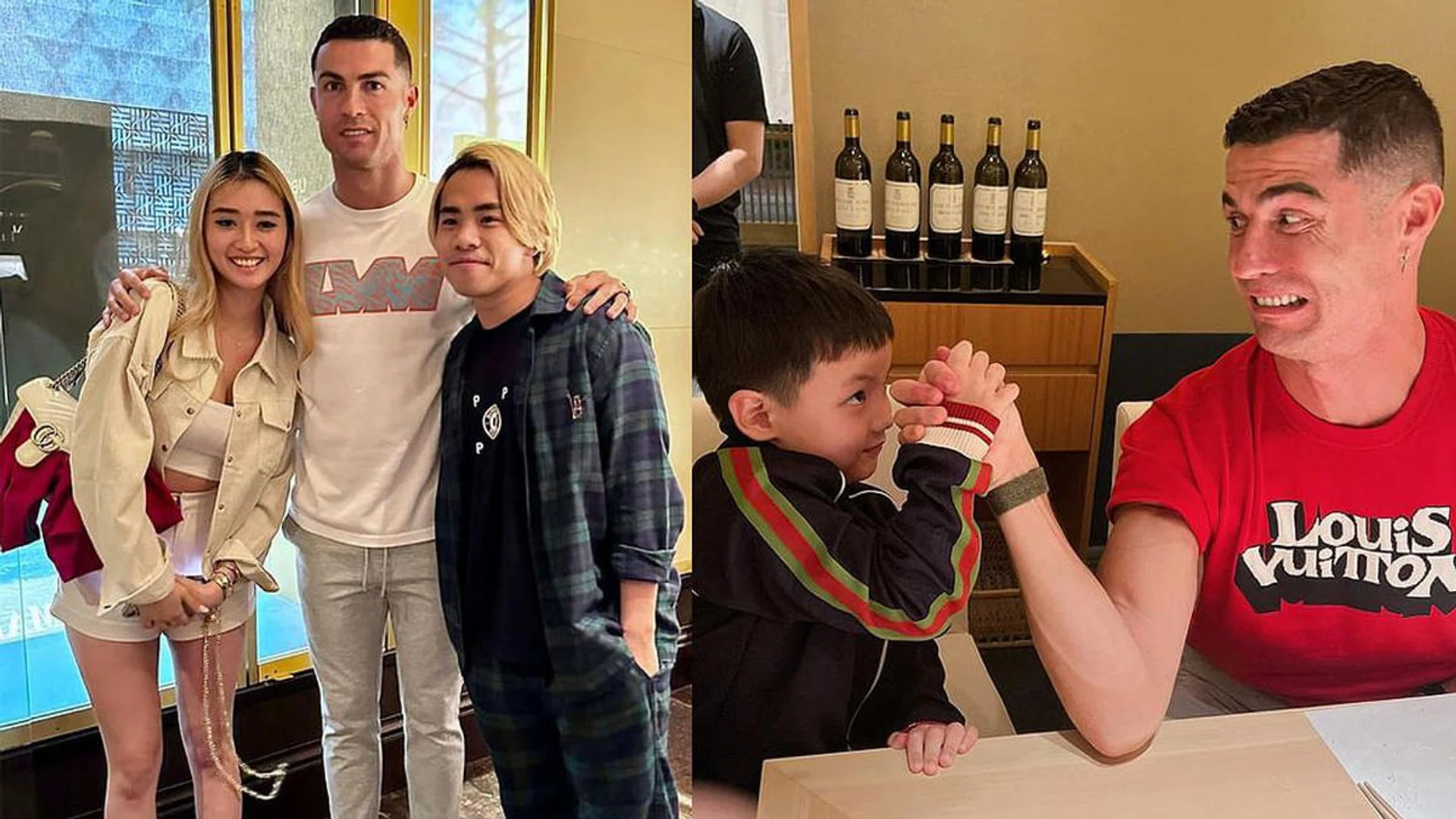 1920x1080 Cristiano Ronaldo hangs out with YouTuber JianHao Tan &amp; Kim Lim's son Kyden in Singapore World Singapore. Her World Singapore