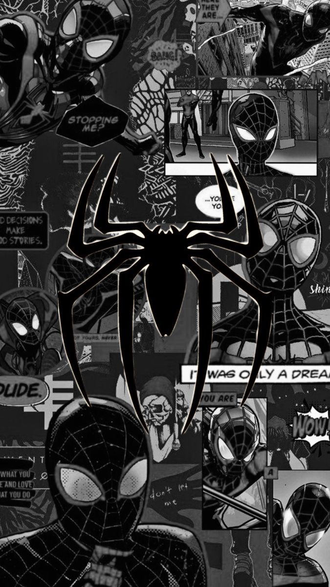 675x1200 Miles morales spiderman collage. Miles morales wallpaper aesthetic black and white, Spiderman lockscreen, Marvel phone wallpaper