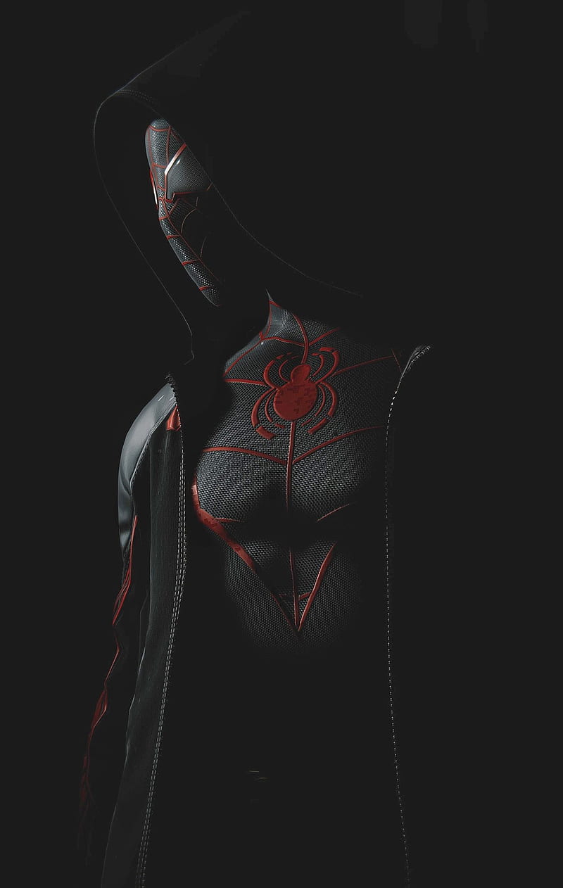 800x1262 Miles Morales Spider Man Black Suit, HD Wallpaper