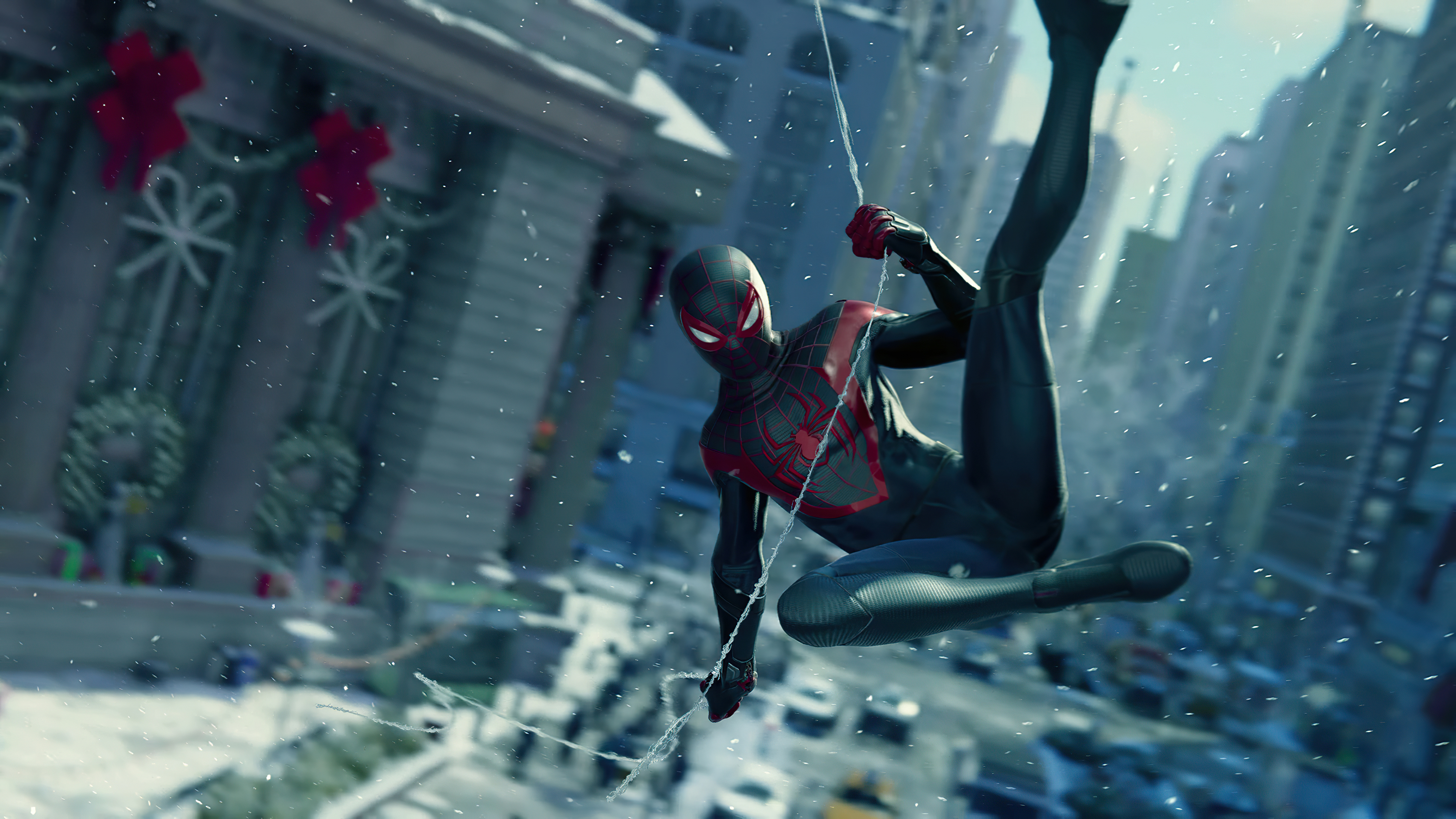 3840x2160 Spider Man Miles Morales Black And Red Suit Wallpaper, HD Games 4K Wallpaper, Image And Background