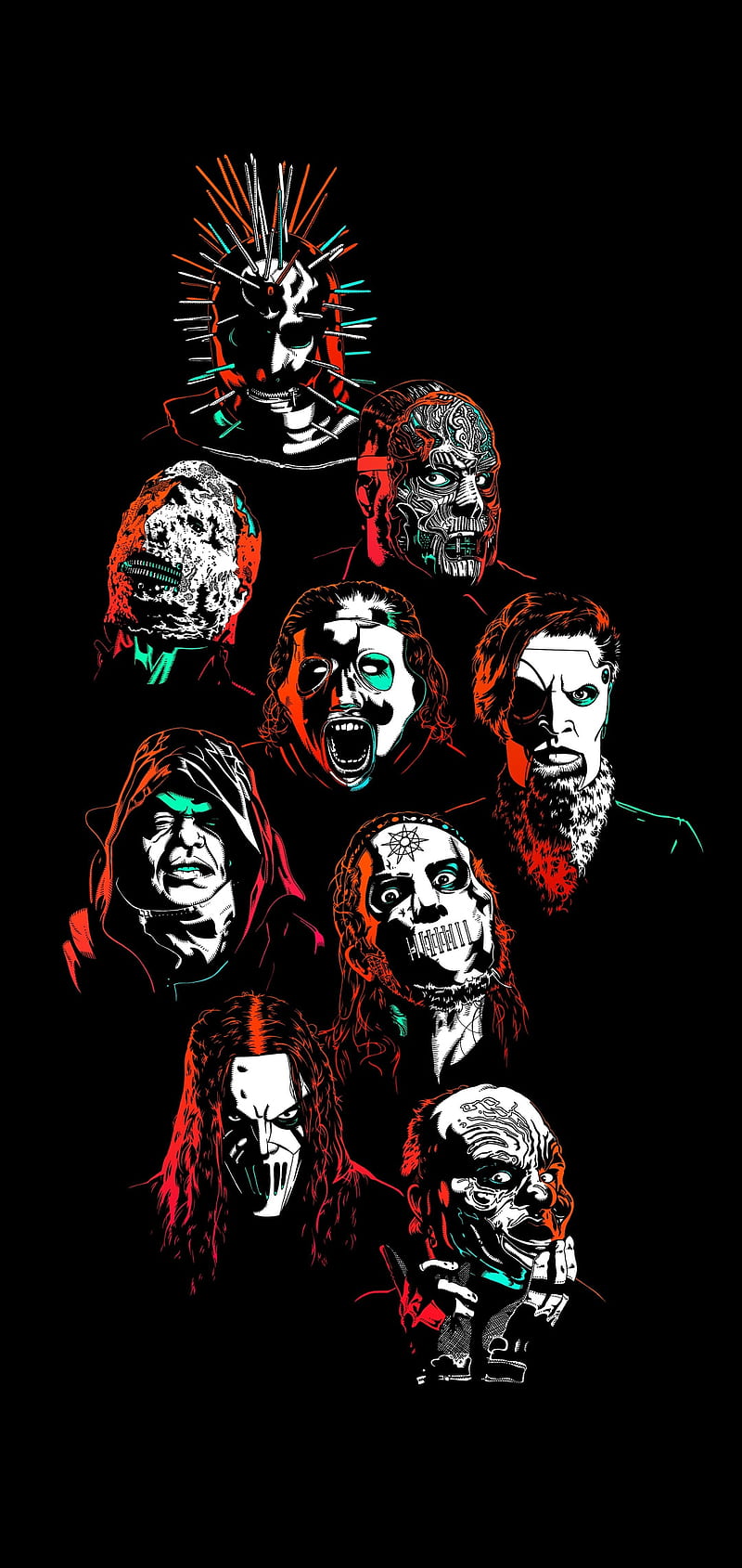 800x1689 1320x2868px, 2K free download. Slipknot, corey, joey, death, gray, mick, nu, craha, fehn, sid, metal, taylor, HD wallpaper