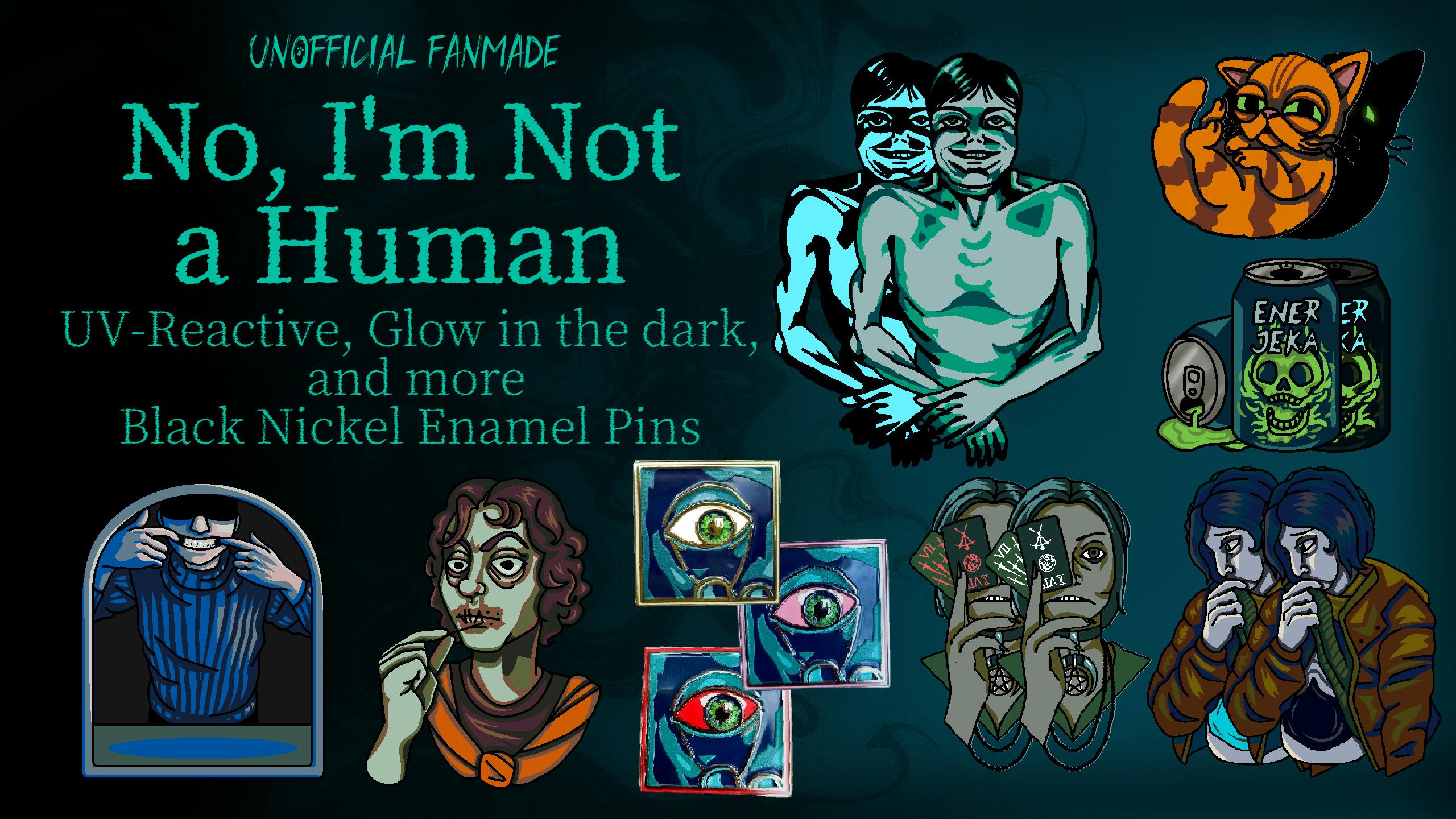2560x1440 Project Update: Future NINAH merch and Sticker Sheet on No, I'm Not a Human Enamel Pins [Unofficial]