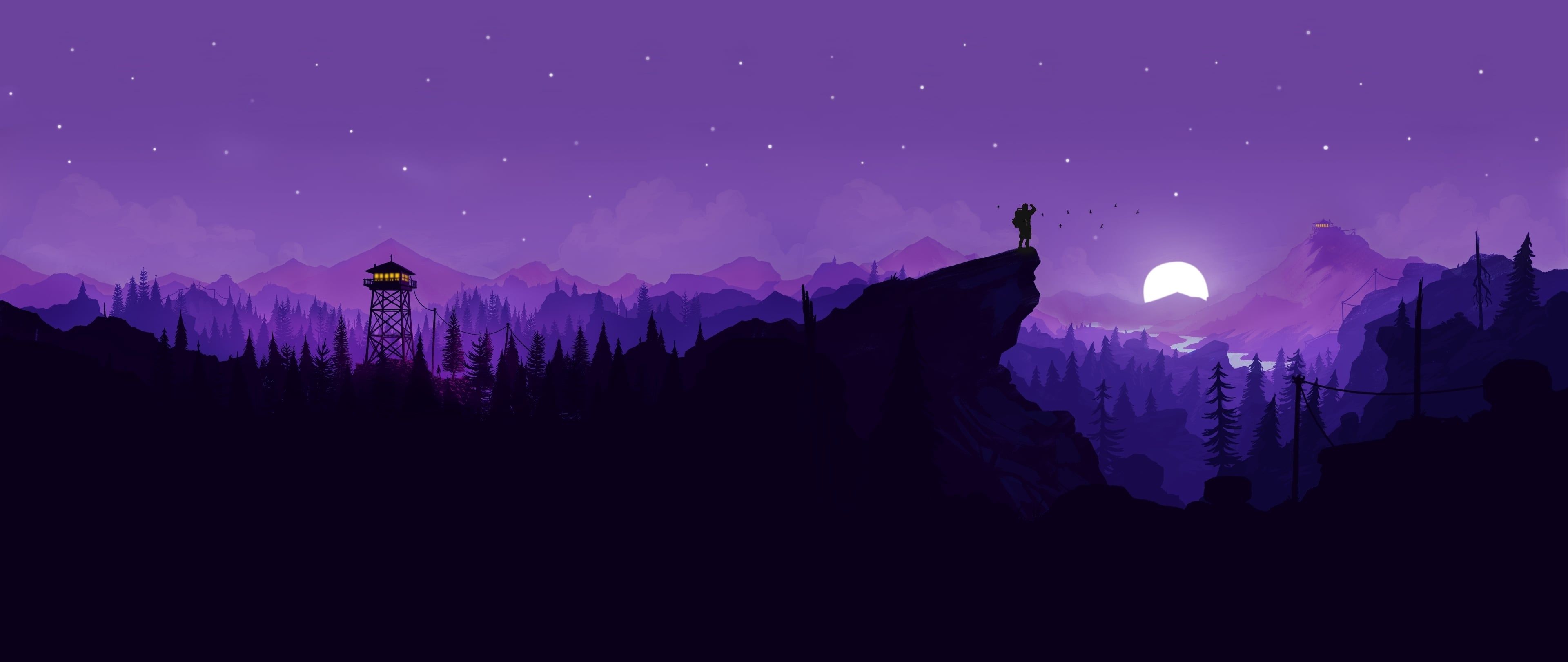 3840x1620 Purple Firewatch [3840x1620]
