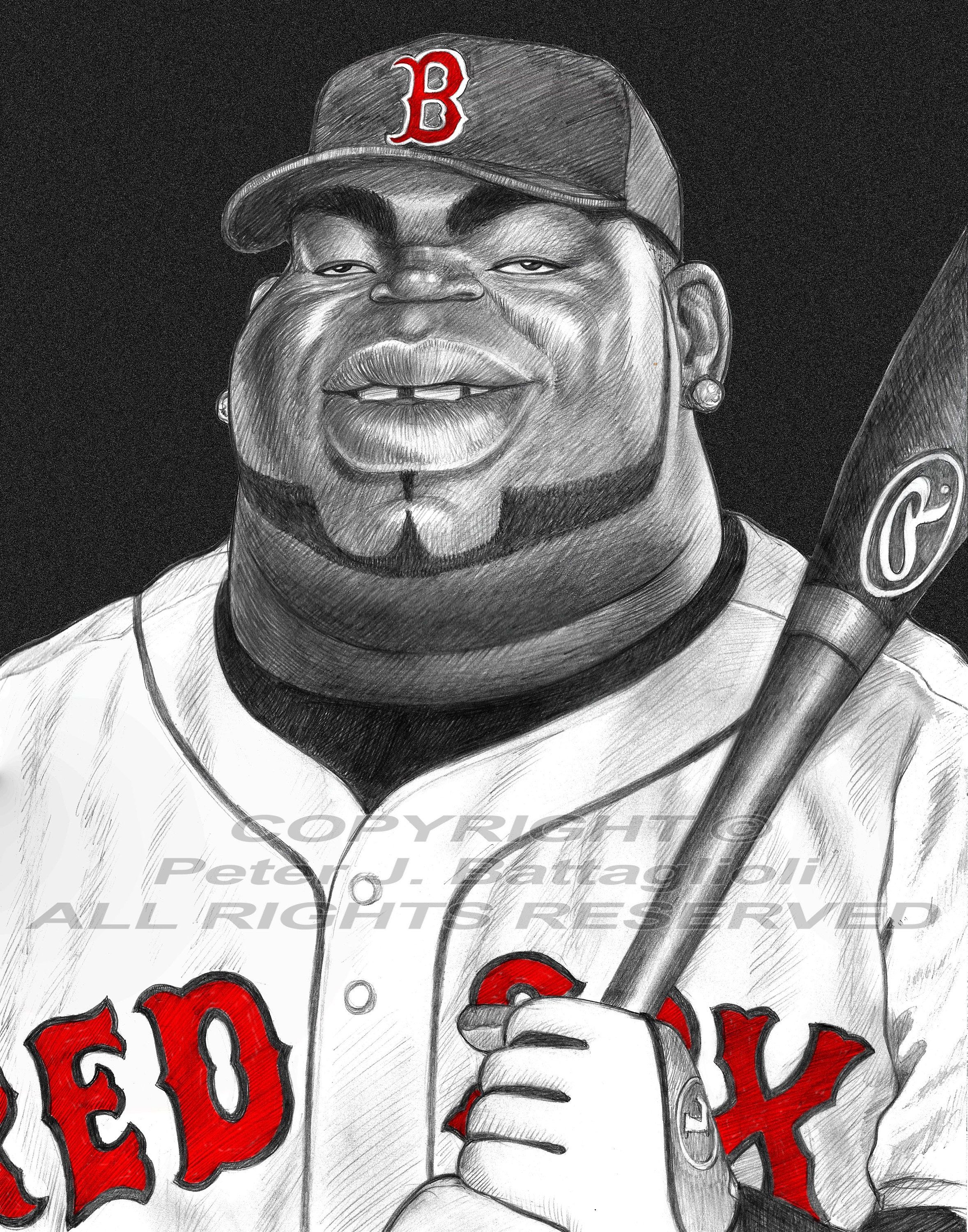 2357x3000 David Ortiz Big Papi Boston Red Sox Caricature Limited Edition Art Print