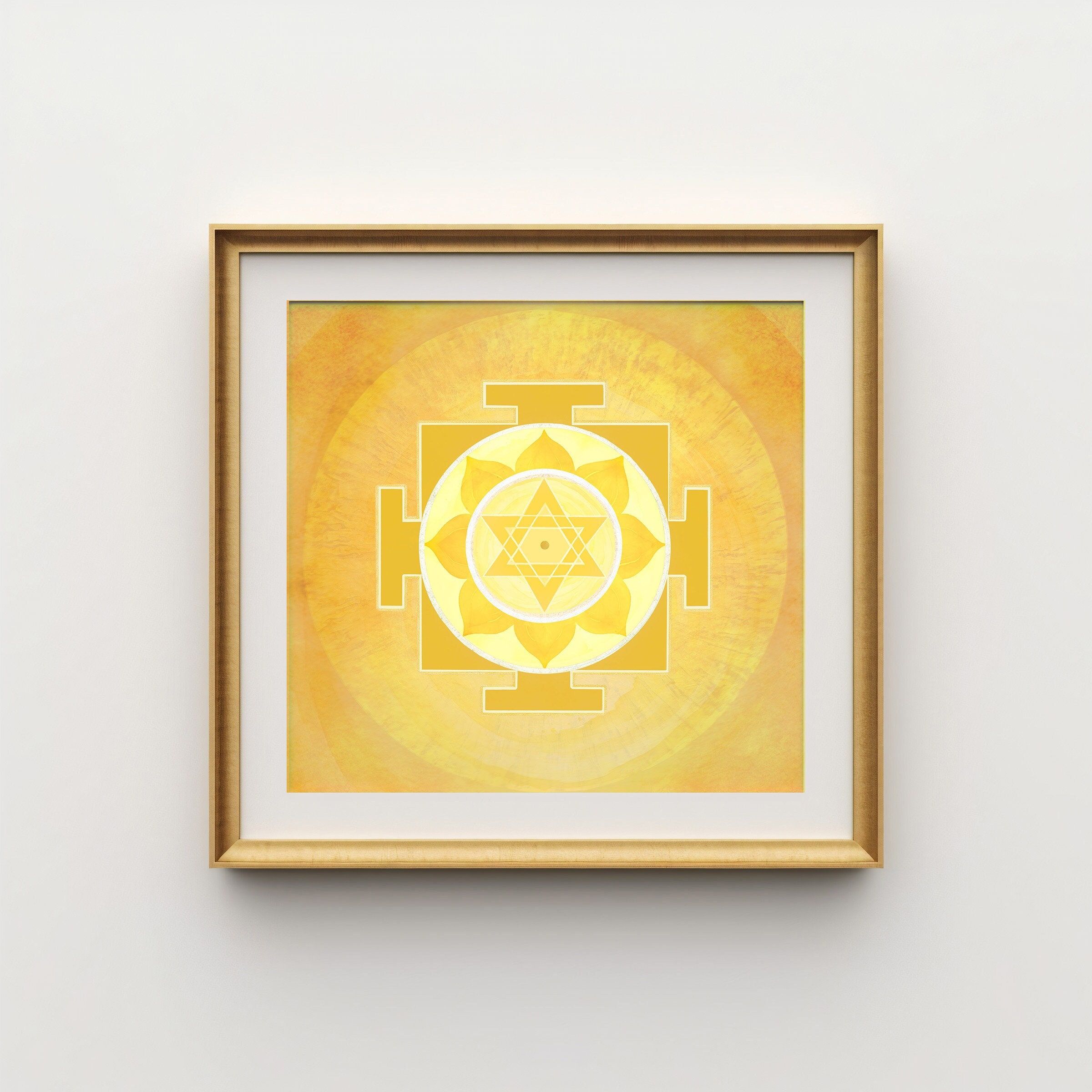 2400x2400 Jupiter Yantra Framed Art: Sacred Geometry, Yoga Art, Spiritual Gift, Mandala