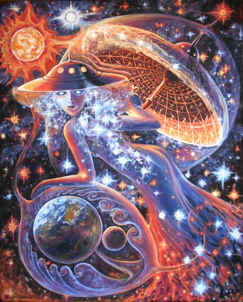 806x1000 Visionary art Antigravity. Original painting on canvas