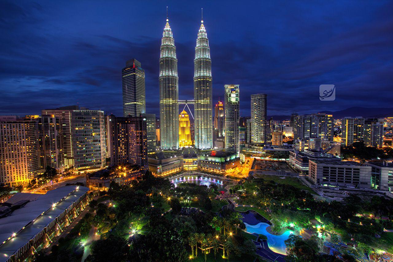1280x853 Wallpaper Kuala Lumpur Malaysia night time Skyscrapers Cities