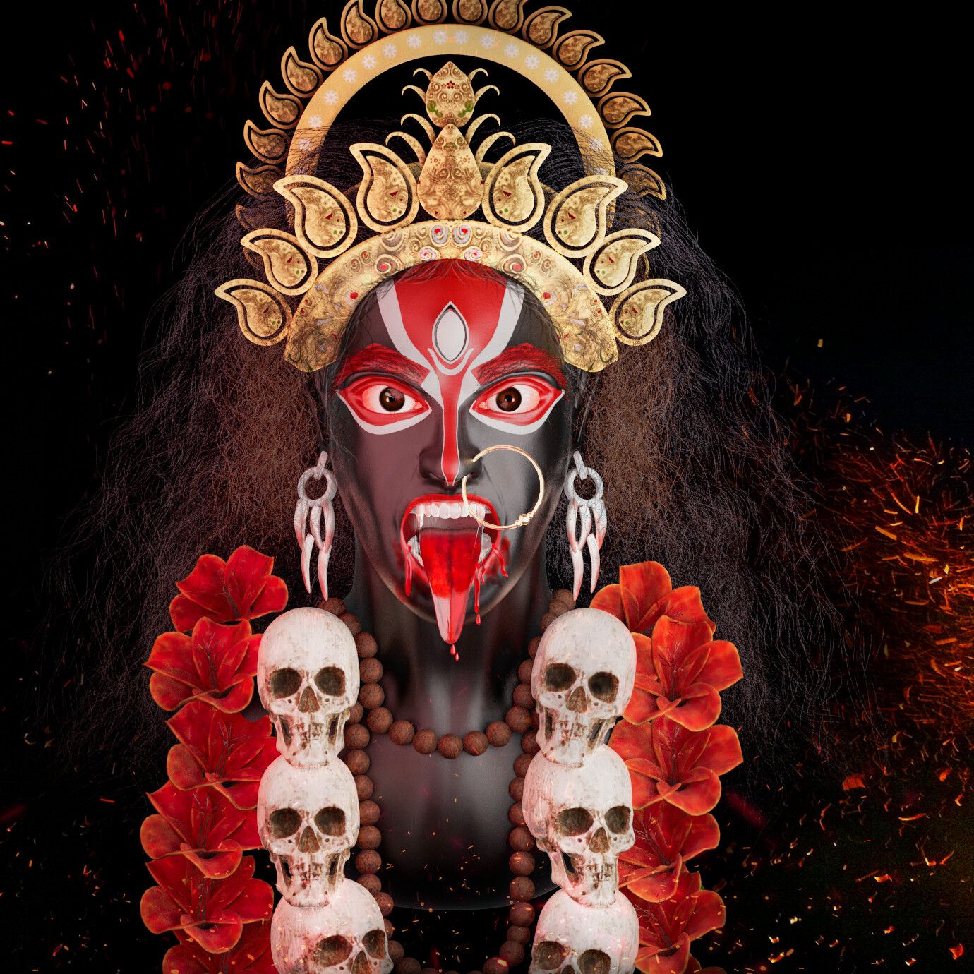1380x1380 Maha Kali 3D Character