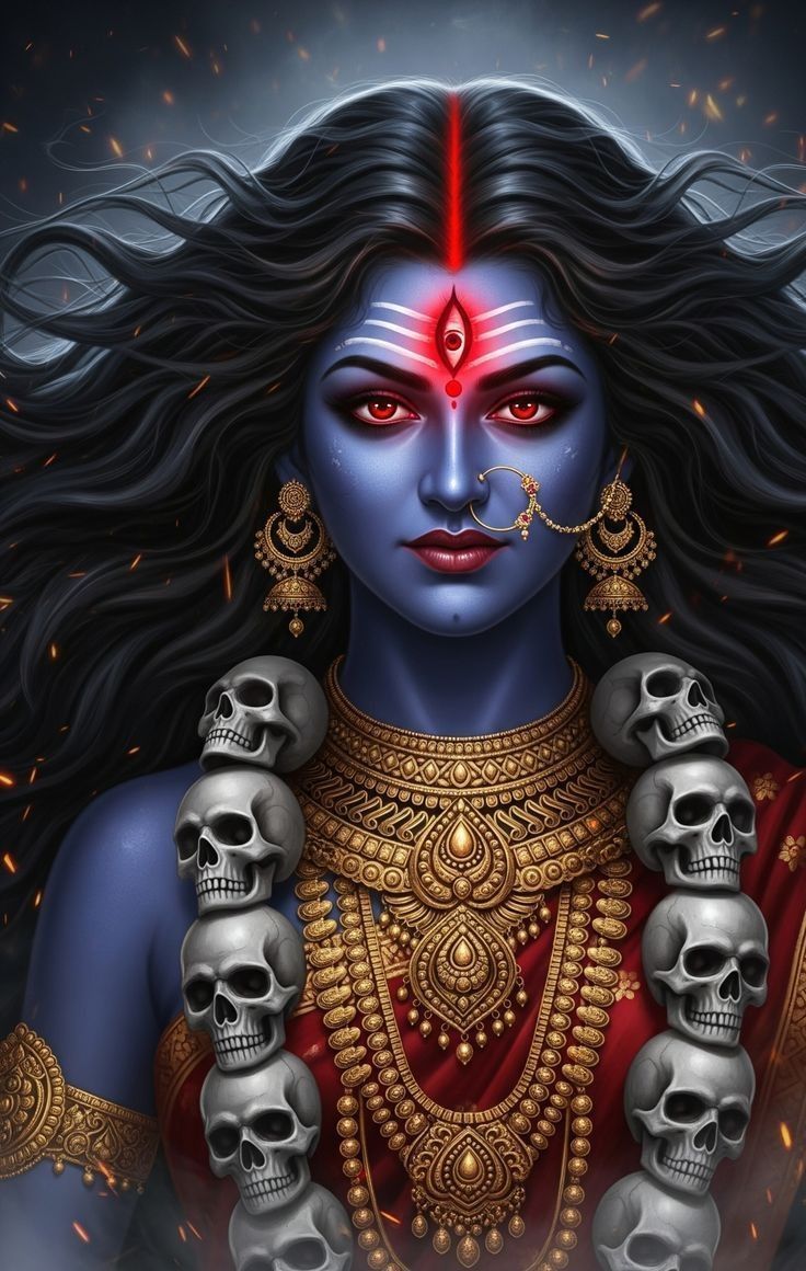 736x1160 Indian god painting. Holy indian god wallpaper, Indian holy art painting, Kali devi image