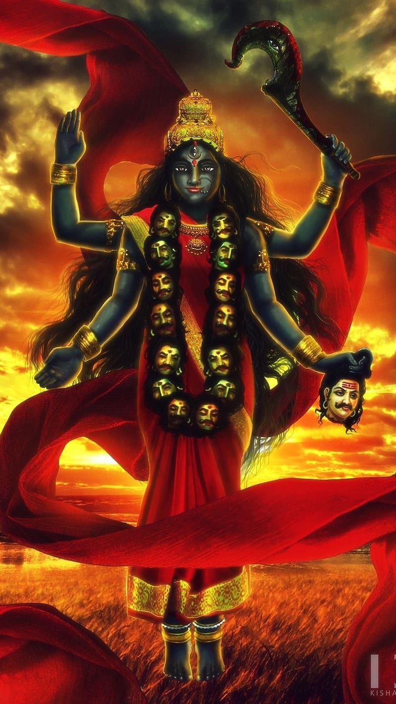 800x1422 Kali Maa Sky Background, kali maa, bhakti, HD phone wallpaper