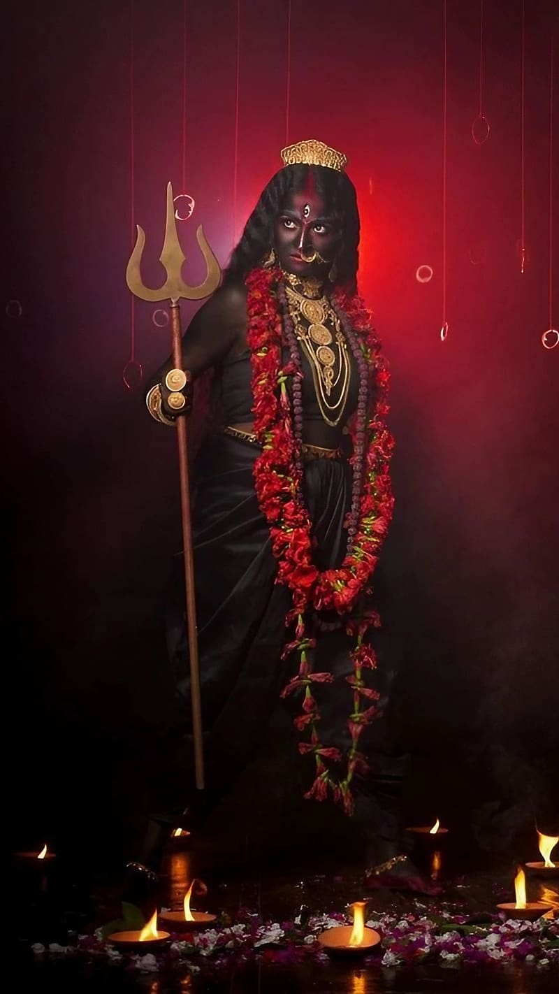800x1422 Kali Mata Ka Trishul, kali mata ka, trishul, goddess, maa kali, HD phone wallpaper