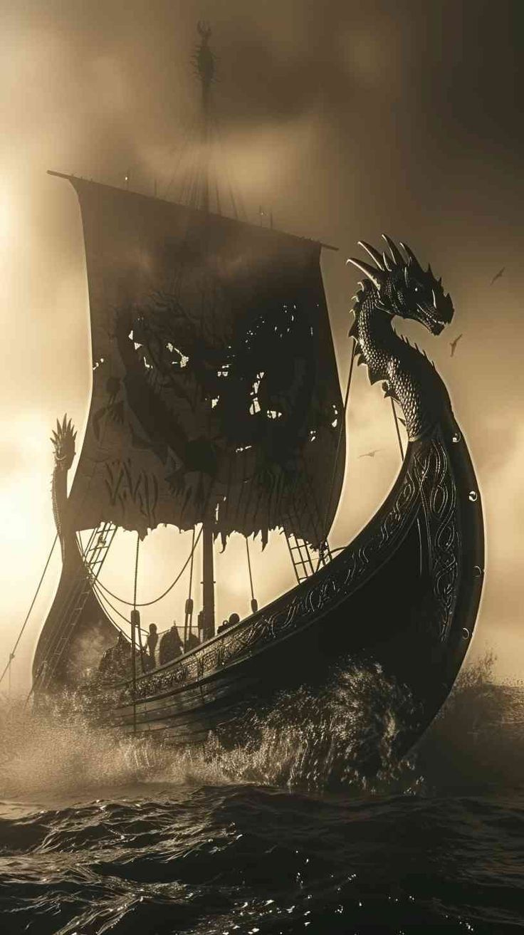 736x1313 Drakkar viking wallpaper. Viking boat, Viking ships, Viking art