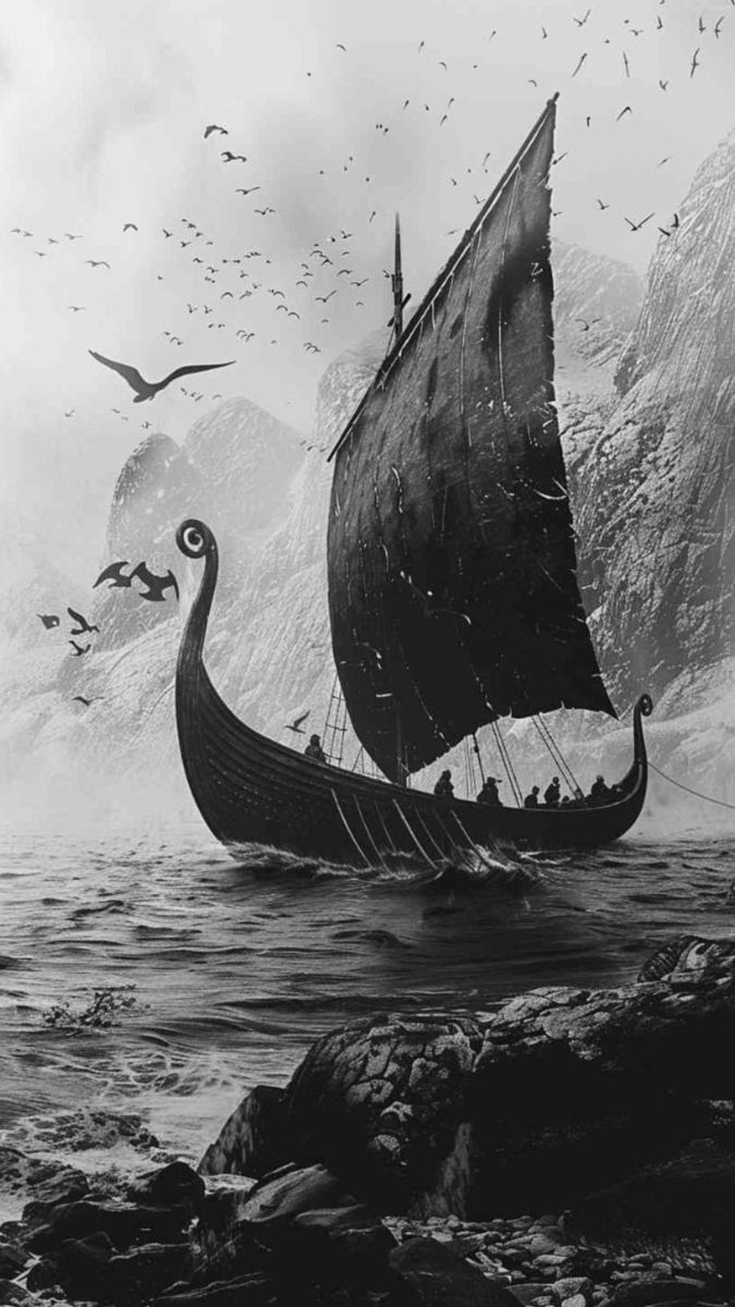 675x1200 Drakkar vikings. Viking boat aesthetic, Viking boats on water, The vikings