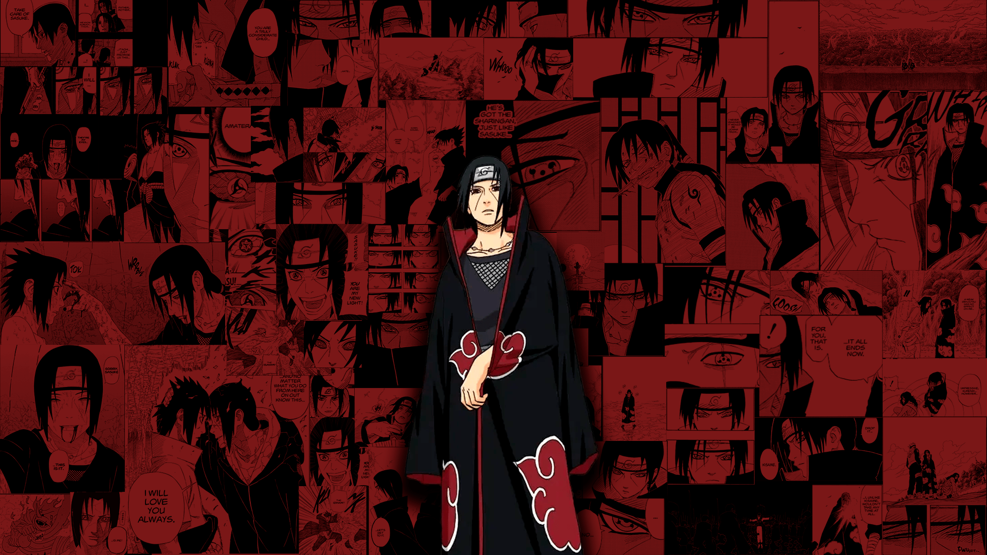 1920x1080 Itachi Manga Pages Wallpaper