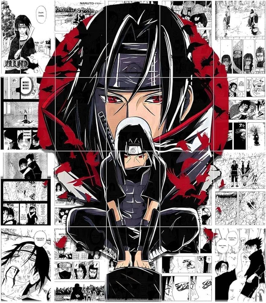 880x1000 ThePosterMart Itachi Manga Itachi Uchiha Naruto Anime Manga Wall Posters Set of 12 PEEL N STICK Self Adhesive light weight posters for long lasting on Wall Posters for bedroom SIZE A4 Each