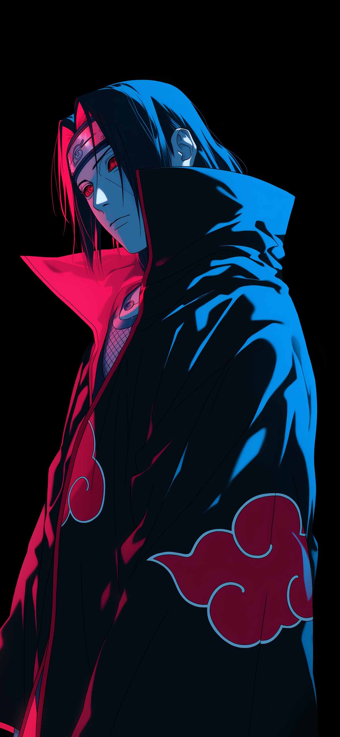 1183x2560 Itachi Uchiha AMOLED Dark Wallpaper HD Wallpaper