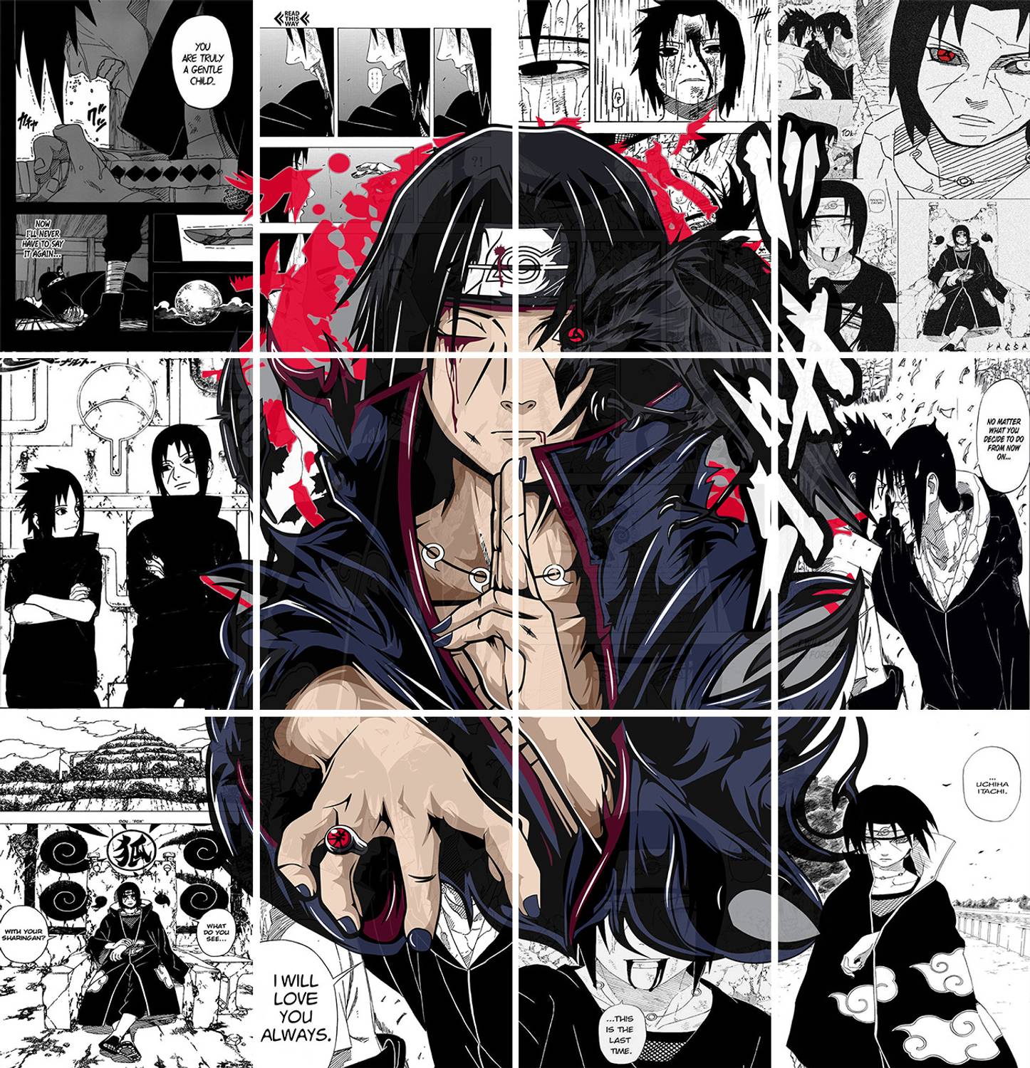 1446x1500 Set of 12 itachi manga kit wall decor 300 GSM hard poster naruto posters Fine Art Print Print posters & Cartoons posters in India art, film