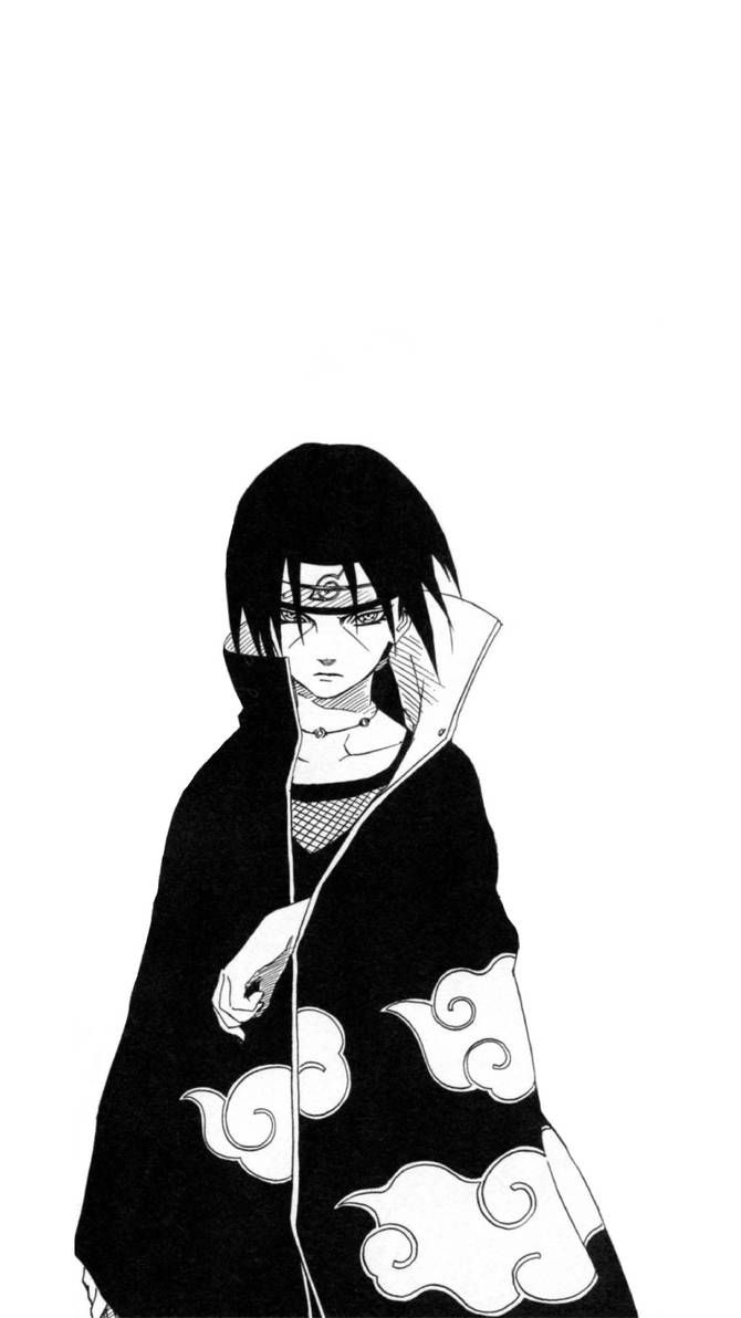 670x1192 Itachi Black And White Wallpaper