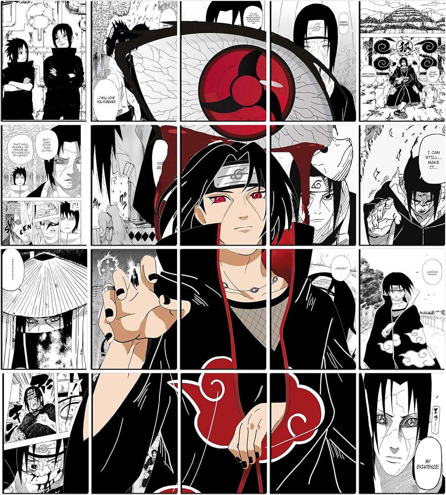 901x1000 VEENSHI Set Of 20 Itachi Manga Collage Kit Poster Naruto Wall Poster. A4 Size (11.9x8.3 Inch) 300 GSM Poster Paper : Buy Online At Best Price In KSA Is Now Amazon.sa: Home