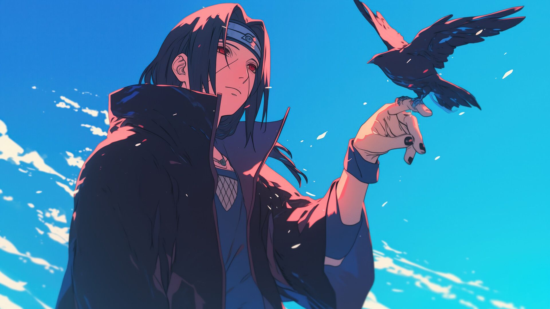 1920x1080 Uchiha Itachi Crow Akatsuki Wallpaper 4K HD PC a