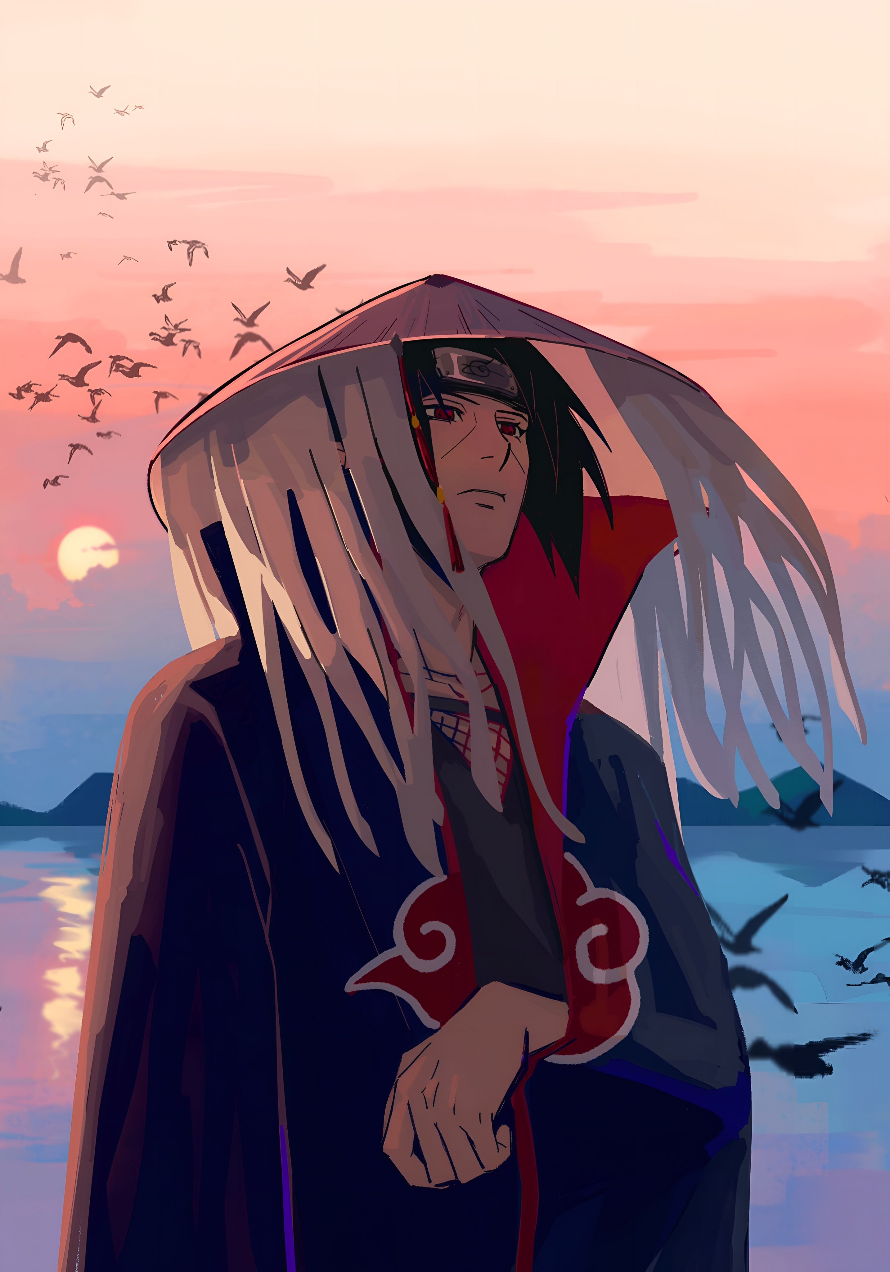 2868x4096 Itachi Uchiha Akatsuki Sunset Wallpaper 4Kx4096