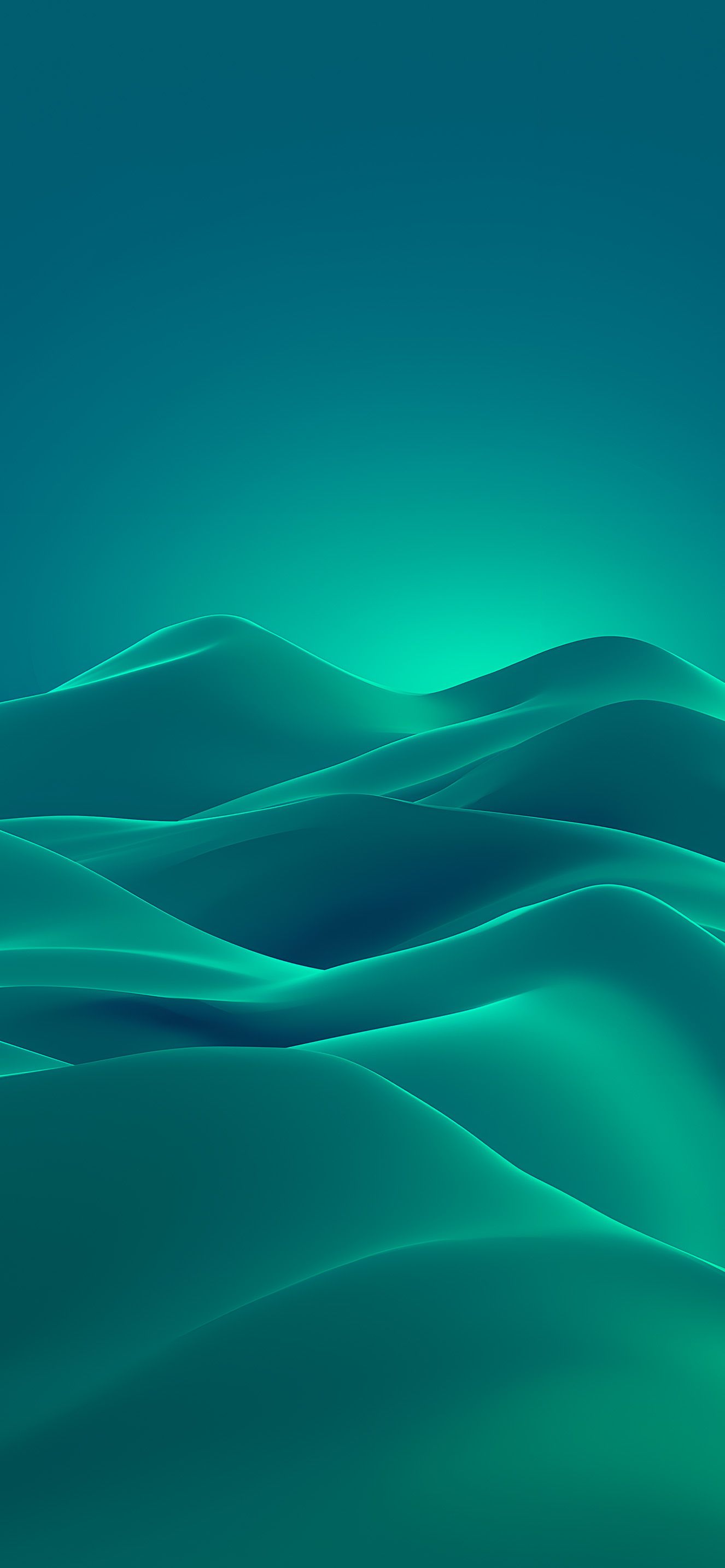 1326x2868 Teal Gradient Dunes Smooth Waves Wallpaper