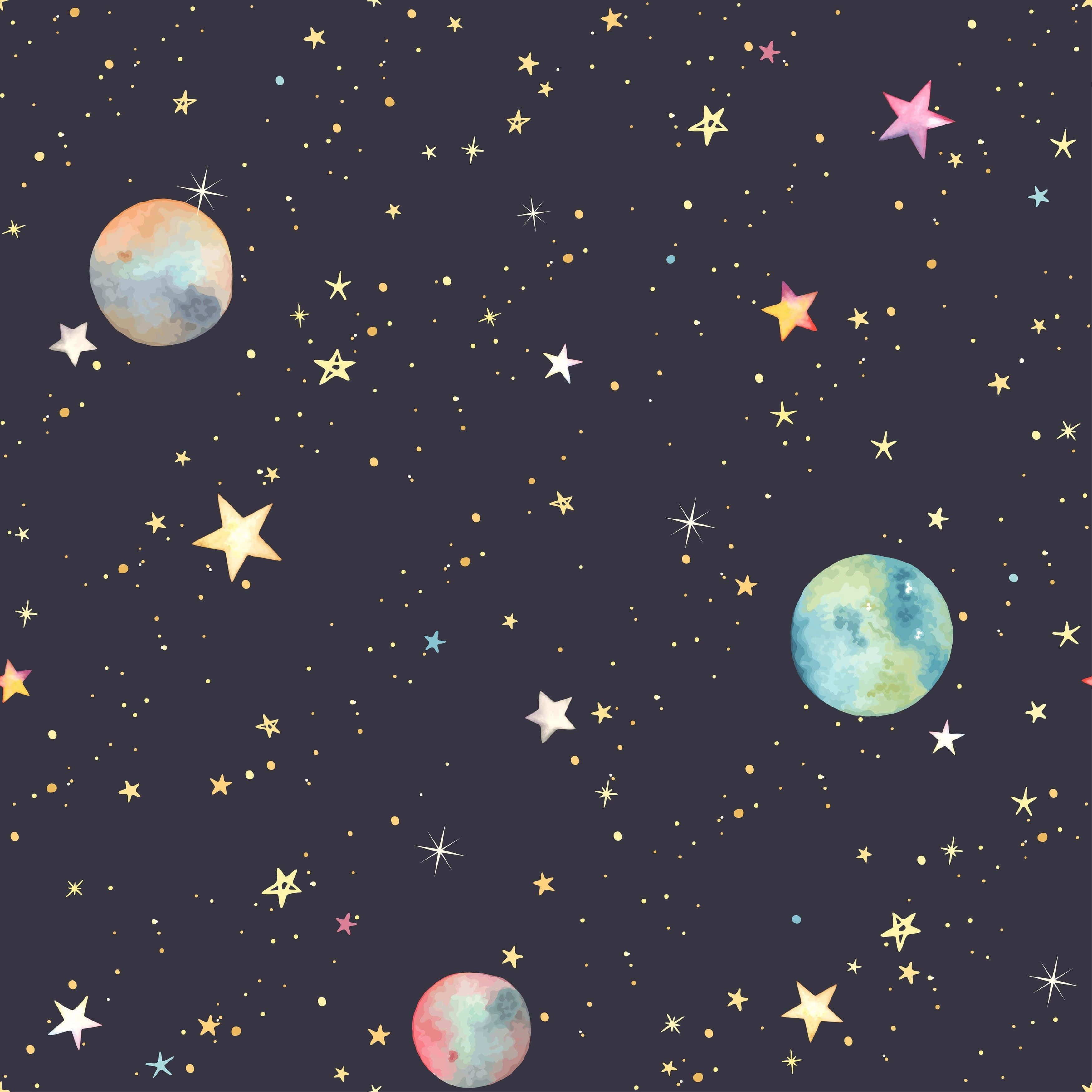 3500x3500 Download a galaxy wallpaper with stars and planets Background