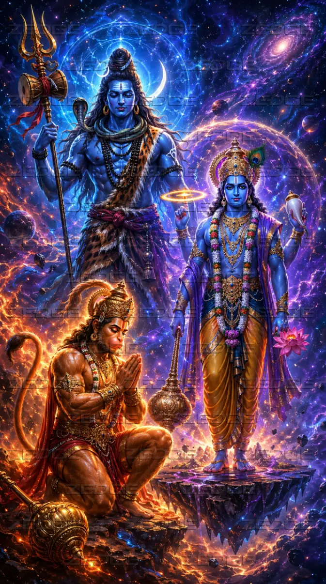 673x1206 Lord Shiva, Hanuman & Vishnu ji wallpaper wallpaper by Indian Gods & Culture