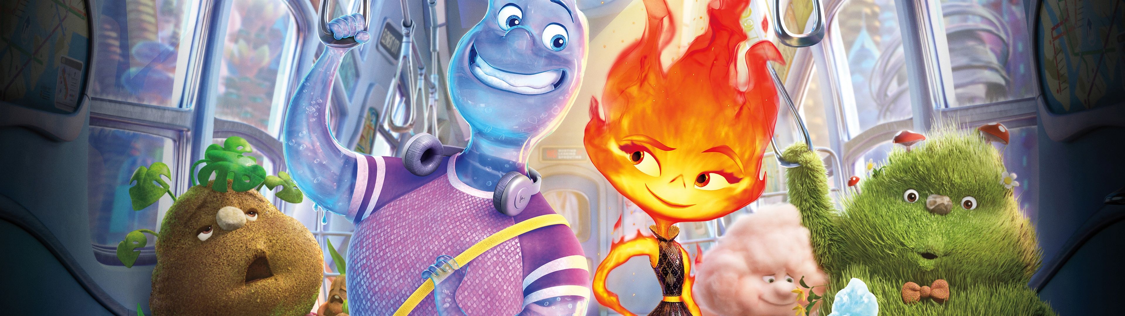 3840x1080 Elemental Wallpaper 4K, Animation movies, 2023 Movies