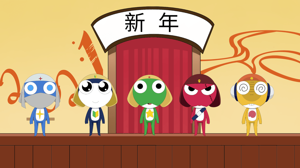 1200x675 Anime keroro platoon new year gunso dororo sgt frog Playmat Gaming Mat