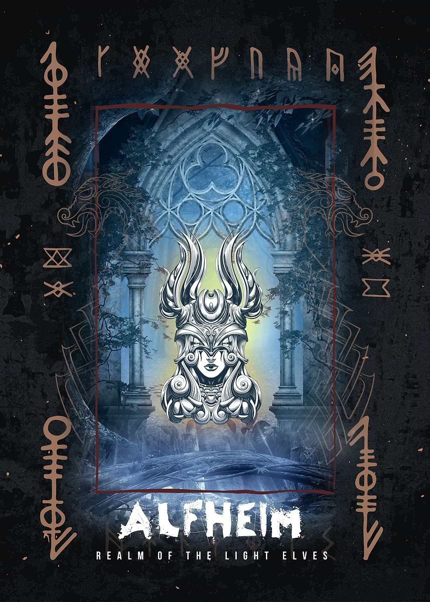 857x1200 Alfheim realm of Light Poster, Picture & Metal Print