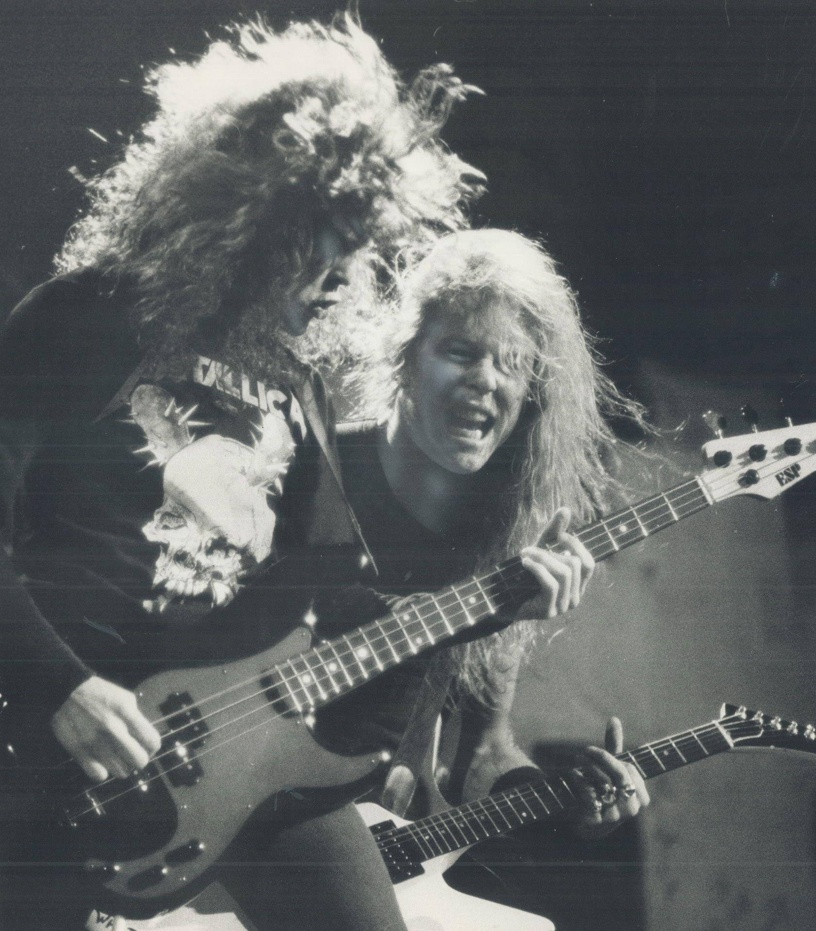 1682x1920 The New Boy At Work: Jason Newsted, Metallica's New Bass Player, Works Out With James Hetfield In The San Francisco Band's Concert At Maple Leaf Gardens Last Night. Their Lightning Fast, Monotonal Rock
