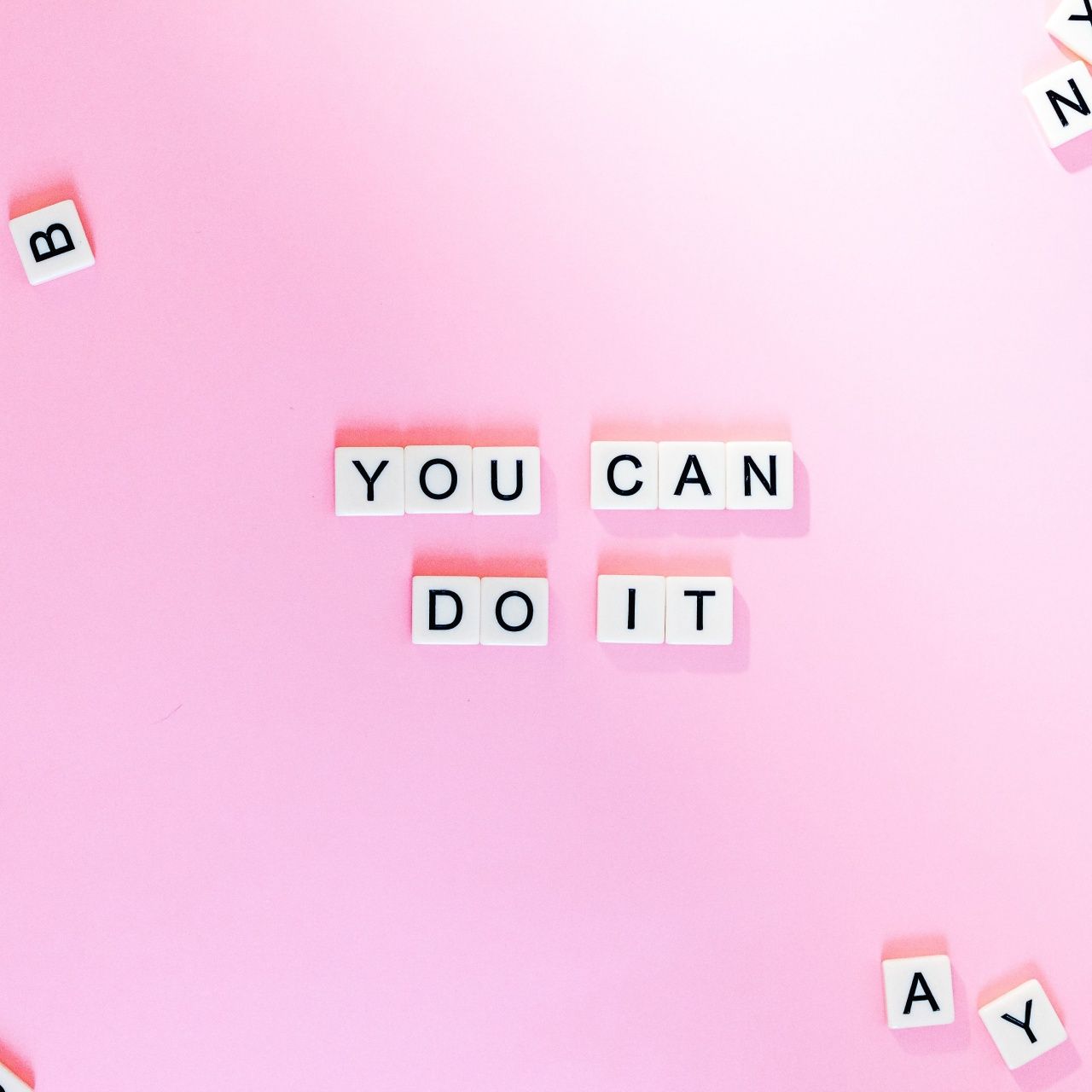 1280x1280 You Can Do It Wallpaper 4K, Pink background